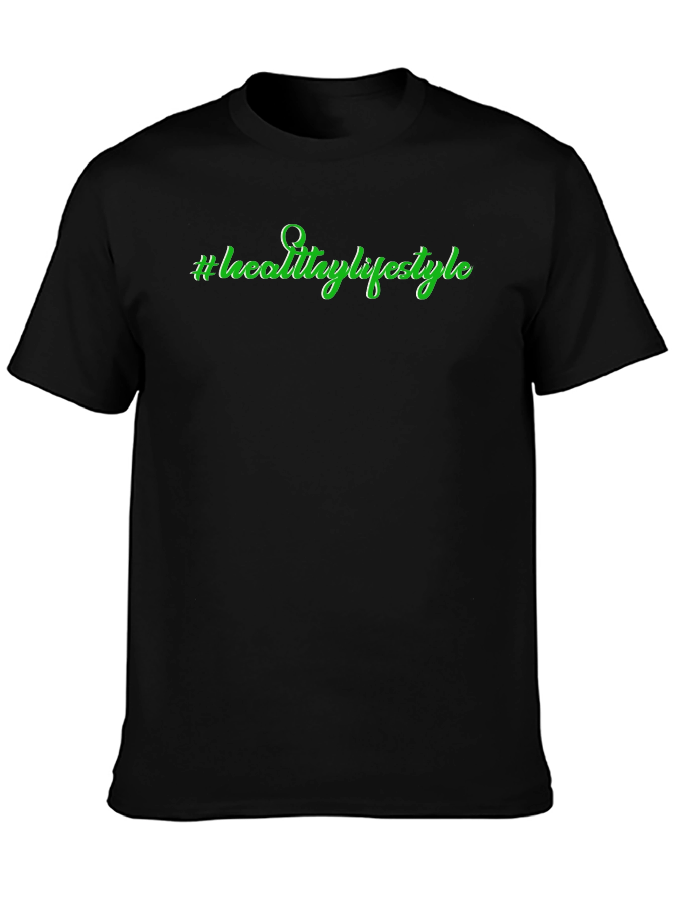 Healthy Lifestyle T-Shirt - Black Casual Tee