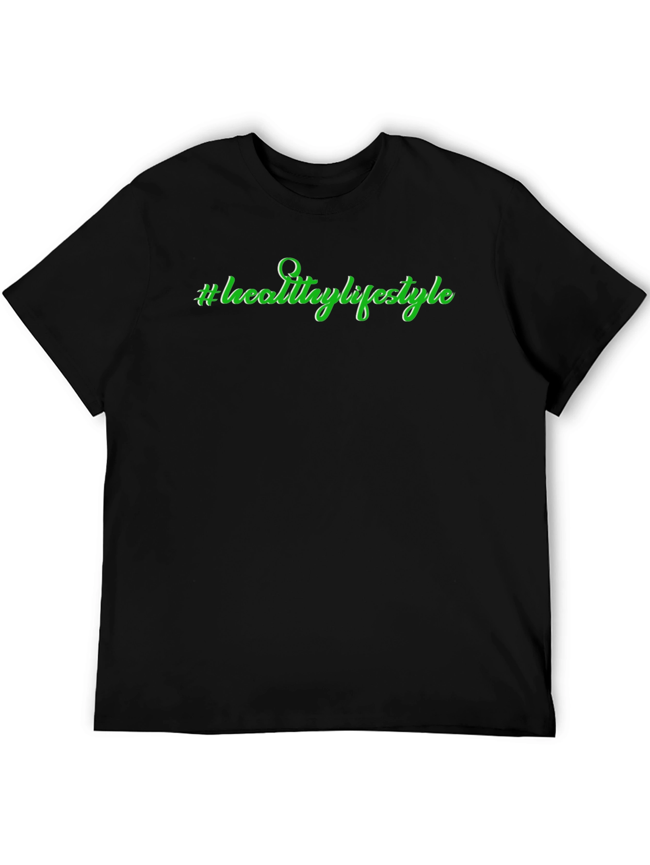 Healthy Lifestyle T-Shirt - Black Casual Tee