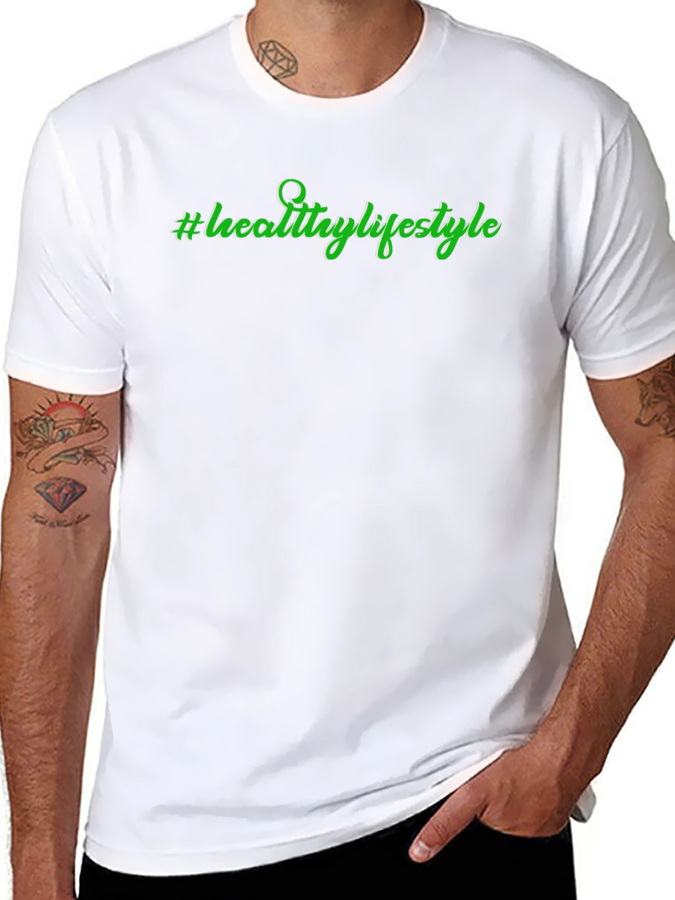 Healthy Lifestyle T-Shirt - Black Casual Tee