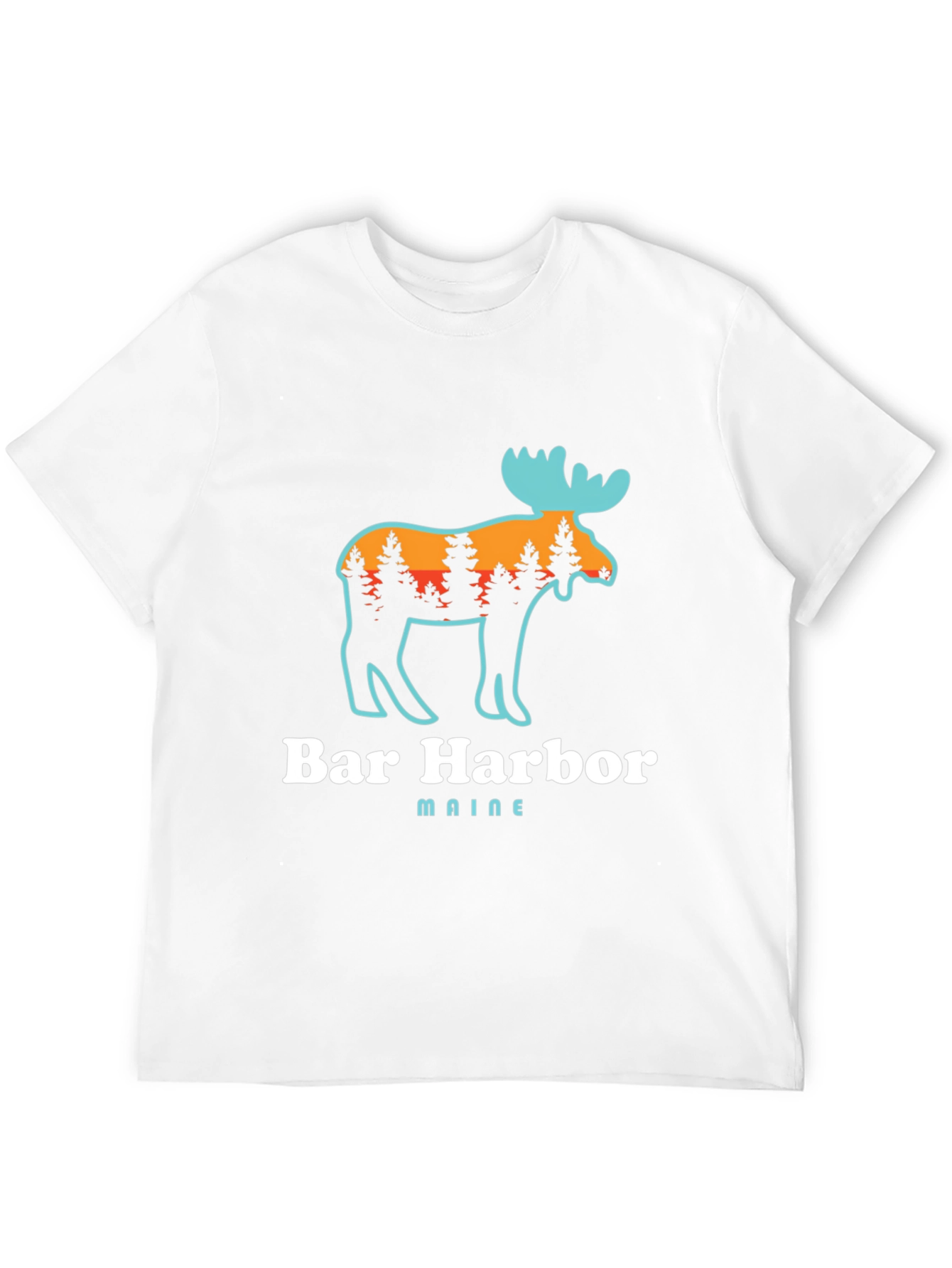 Bar Harbor Maine Moose Graphic T-Shirt