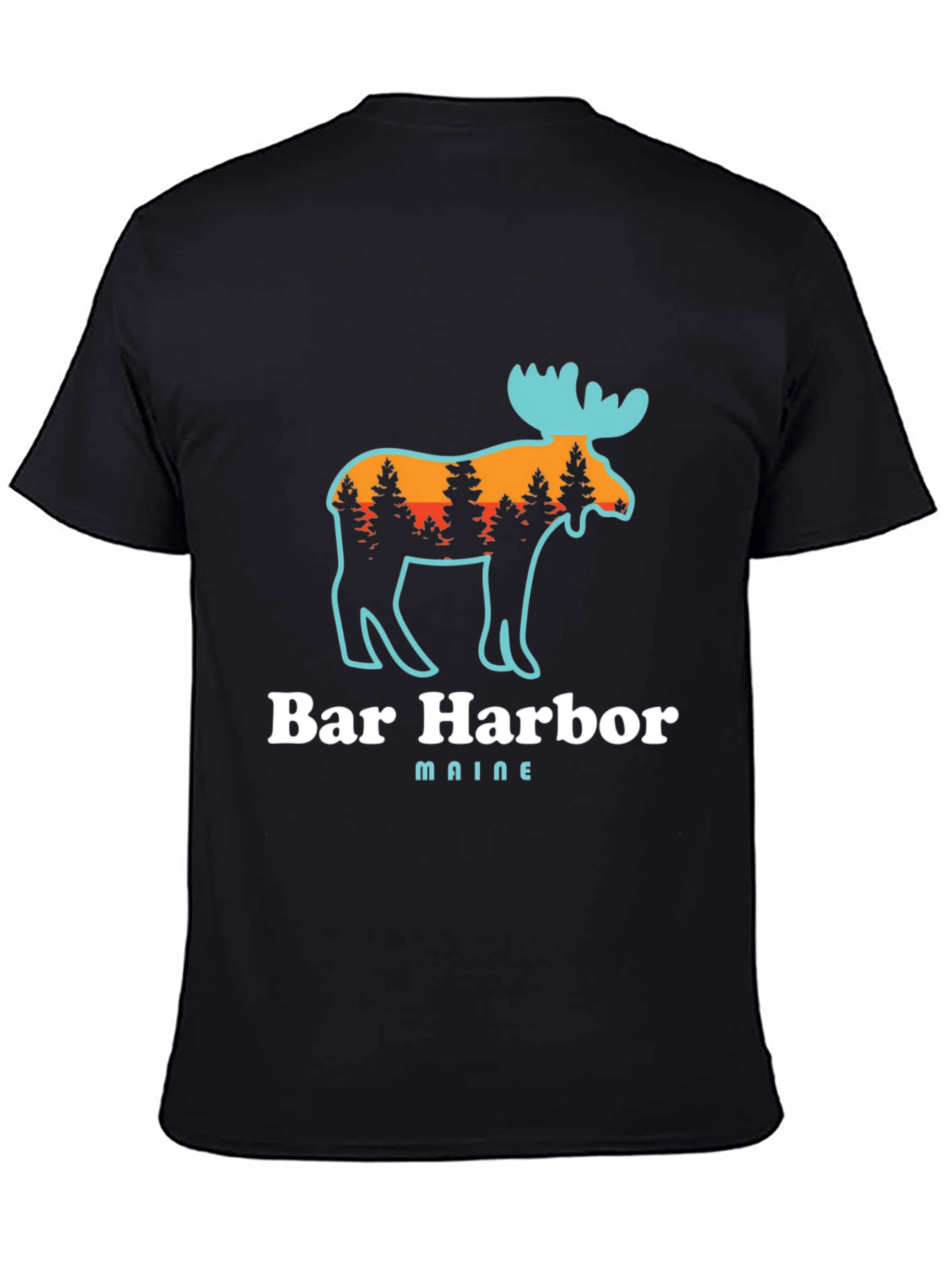 Bar Harbor Maine Moose Graphic T-Shirt