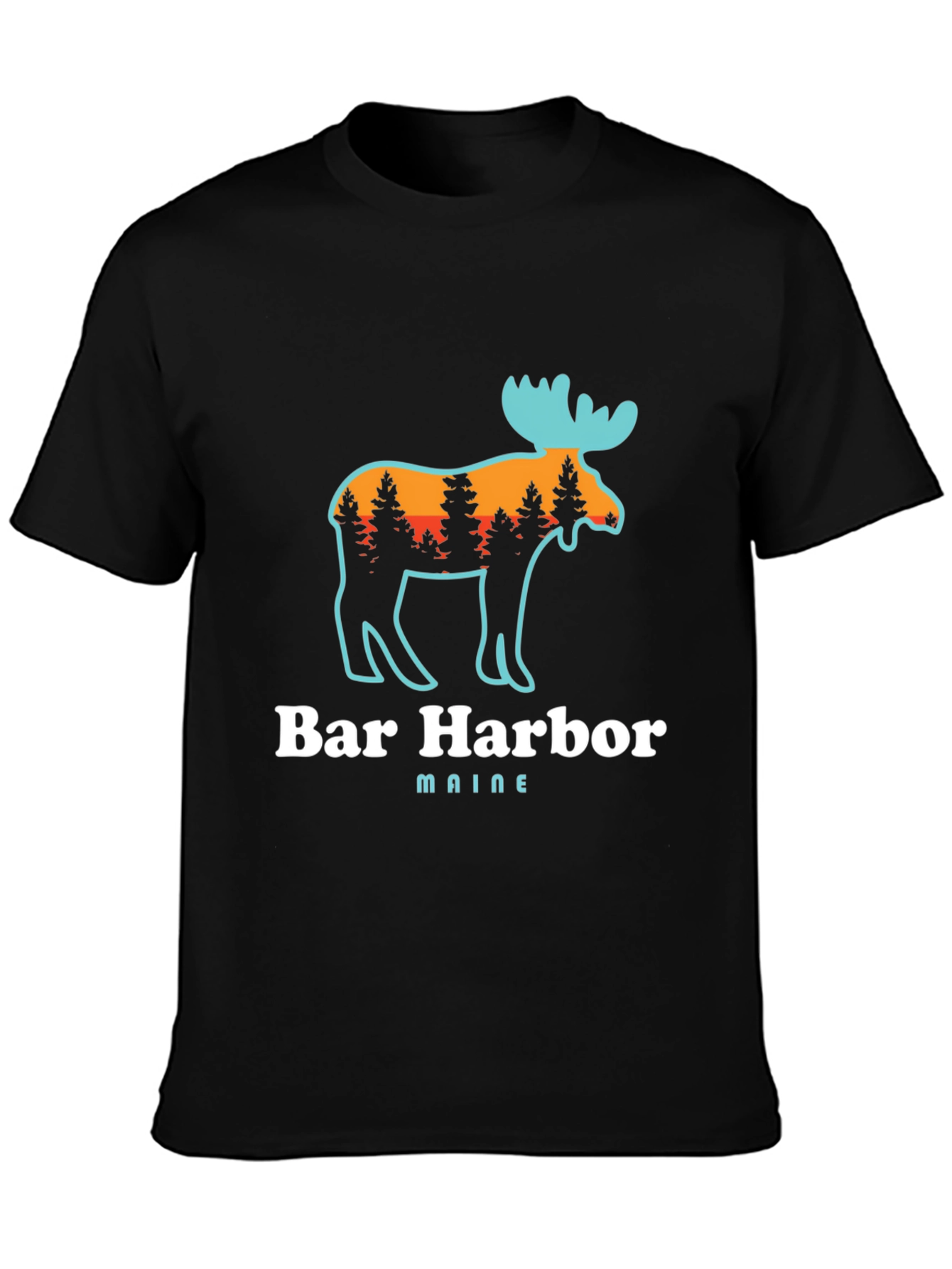 Bar Harbor Maine Moose Graphic T-Shirt