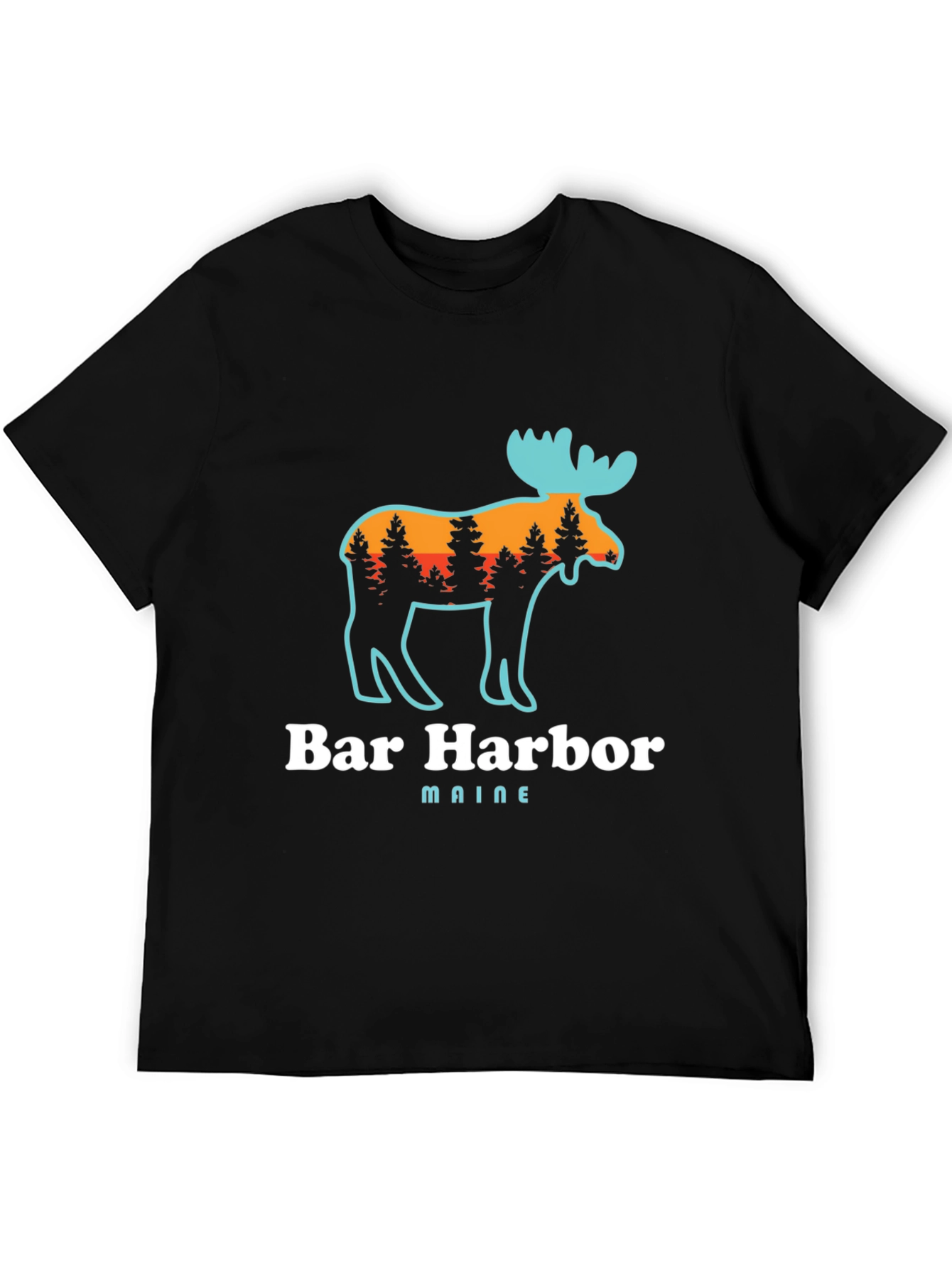 Bar Harbor Maine Moose Graphic T-Shirt