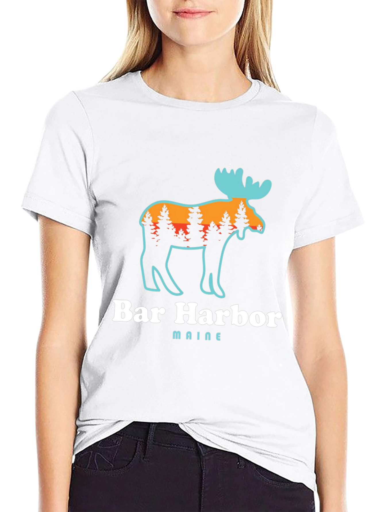 Bar Harbor Maine Moose Graphic T-Shirt