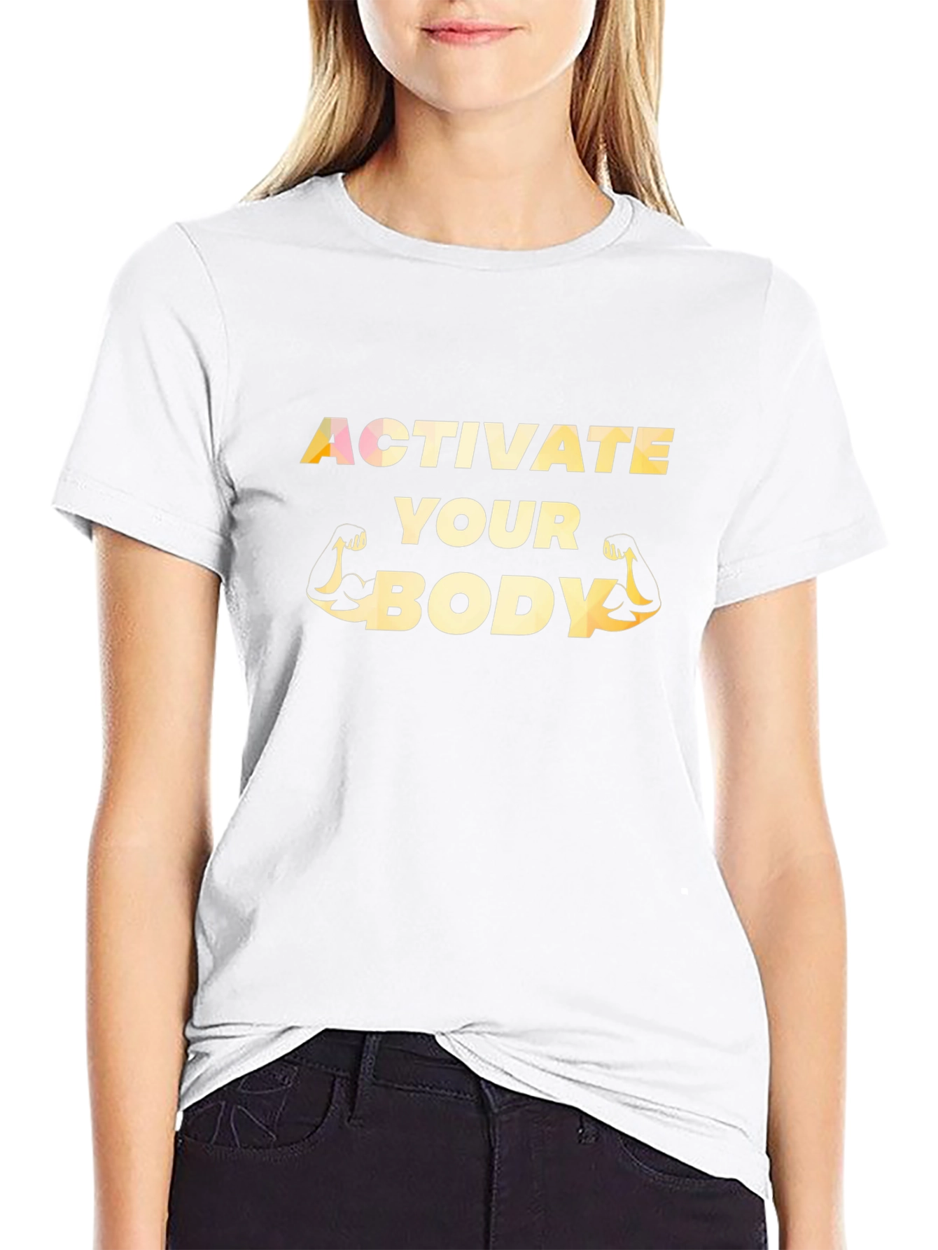 Activate Your Body Graphic Print Black T-Shirt