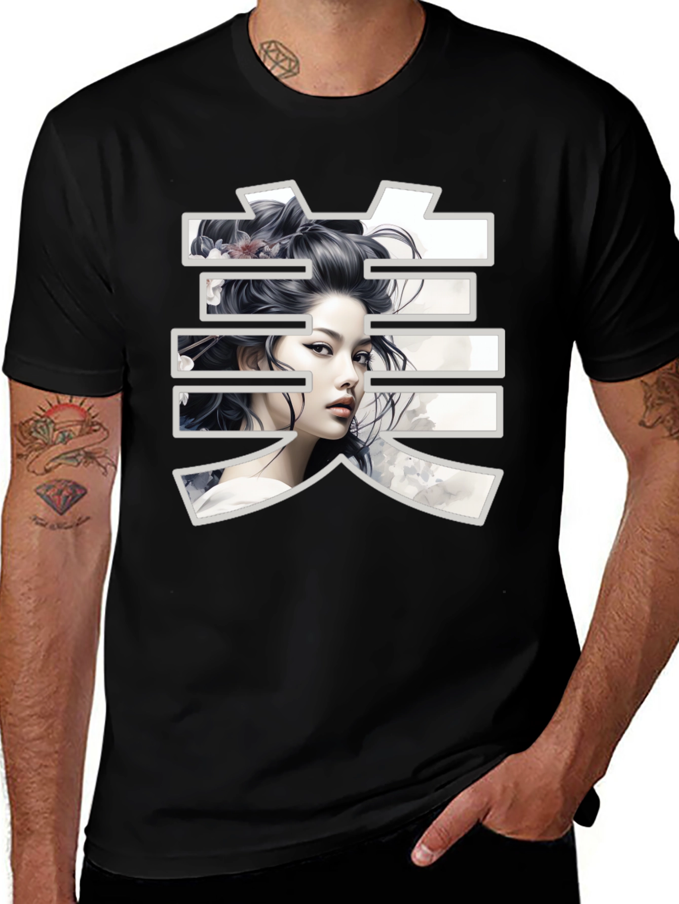 Geisha Graphic Black T-Shirt