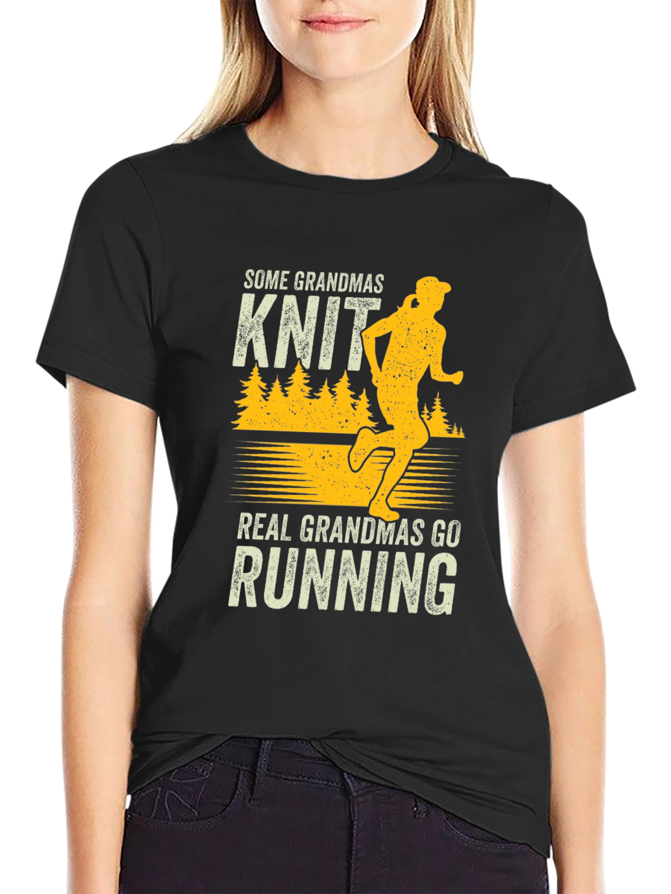 Grandma Running T-Shirt - Knit vs. Running Graphic Tee