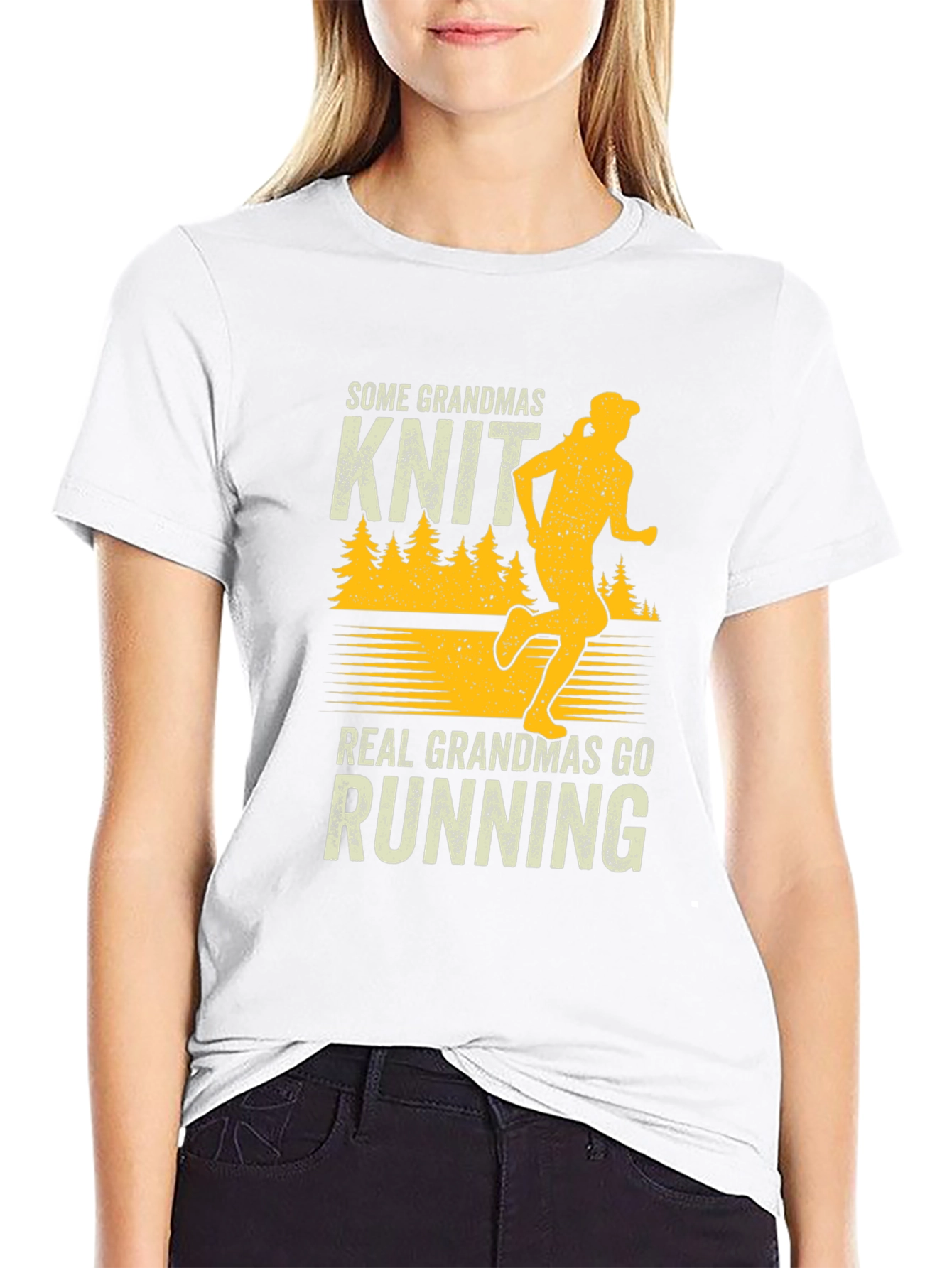 Grandma Running T-Shirt - Knit vs. Running Graphic Tee