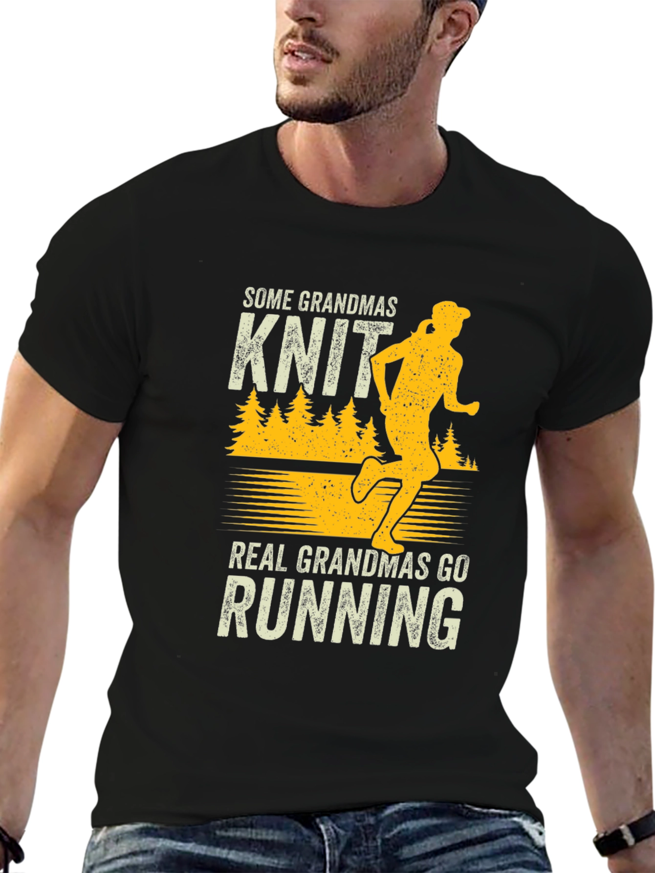 Grandma Running T-Shirt - Knit vs. Running Graphic Tee