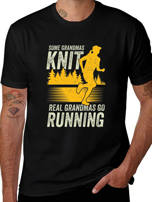 Grandma Running T-Shirt - Knit vs. Running Graphic Tee
