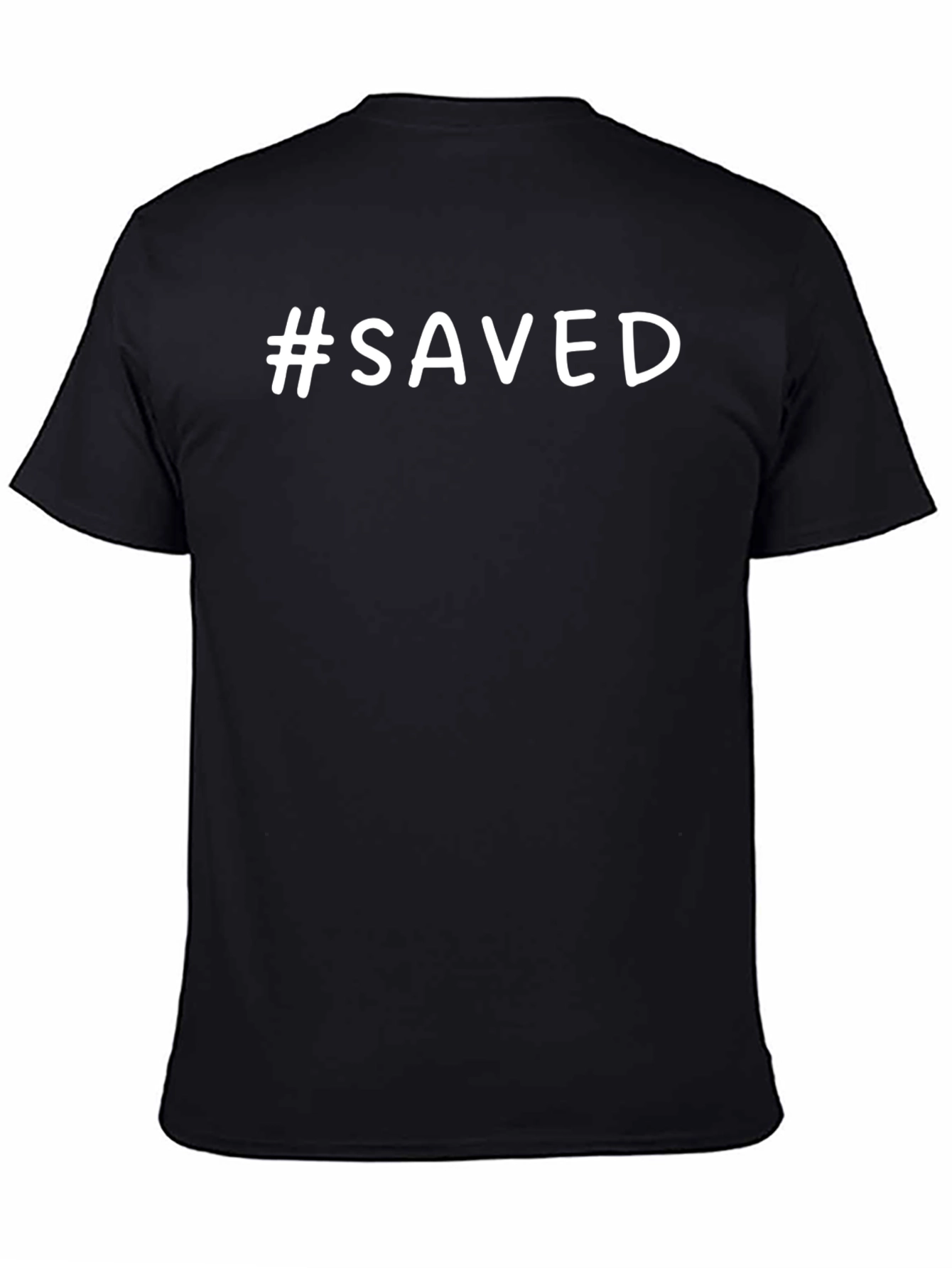 #Saved Black Graphic Tee - Religious Faith T-Shirt