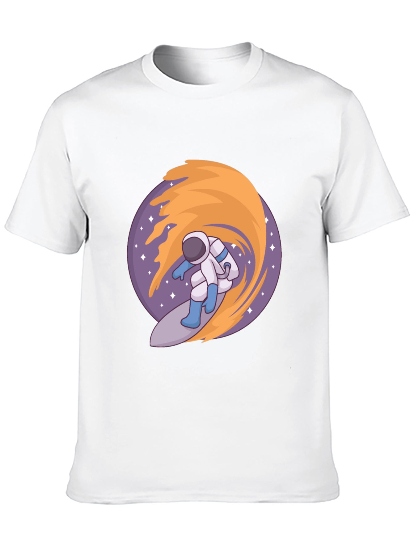 Astronaut Surfing Space Wave Graphic T-Shirt