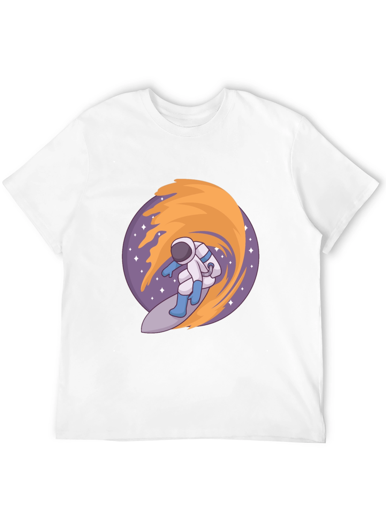 Astronaut Surfing Space Wave Graphic T-Shirt