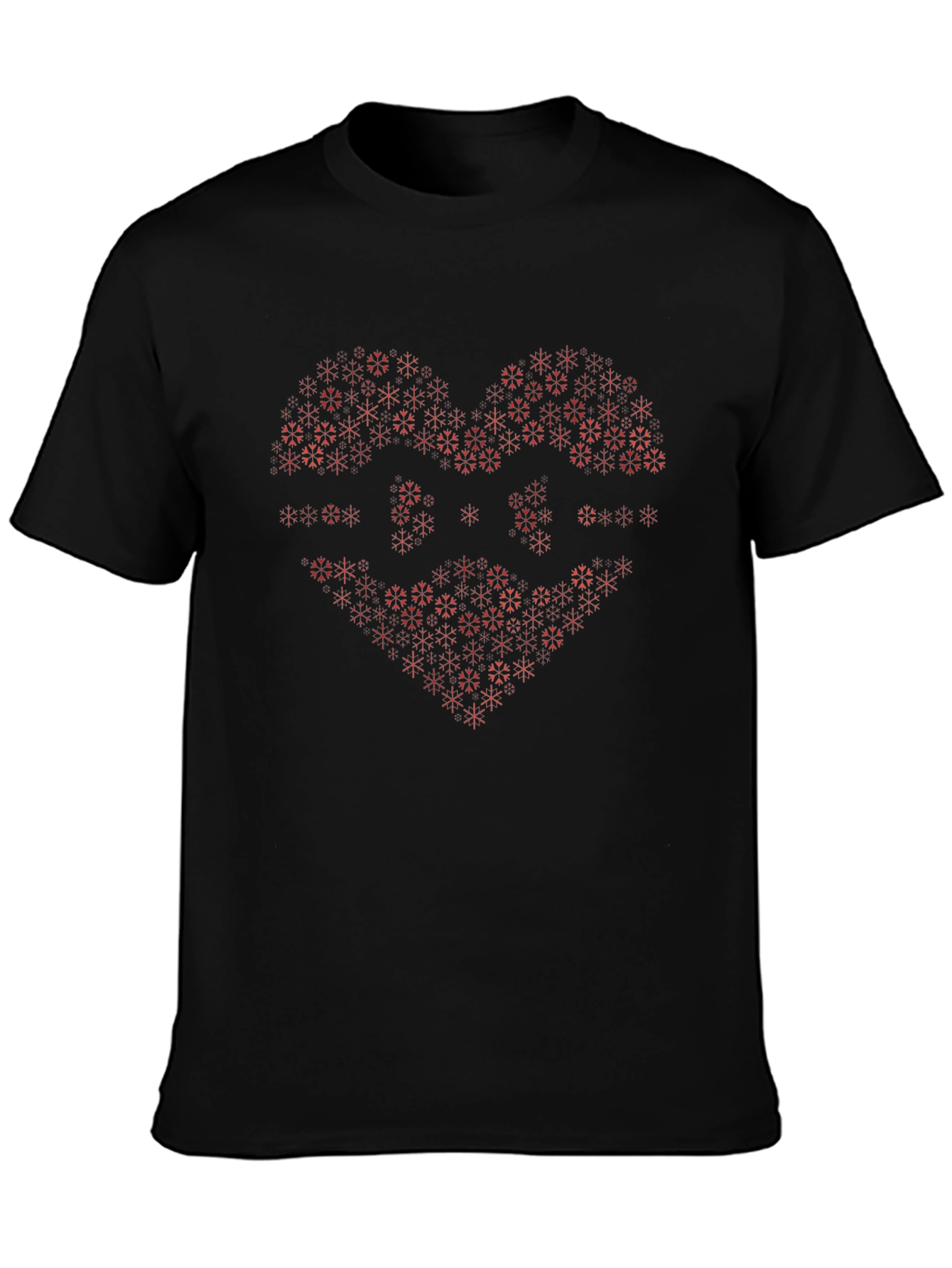 Geometric Heart Graphic Tee - Black