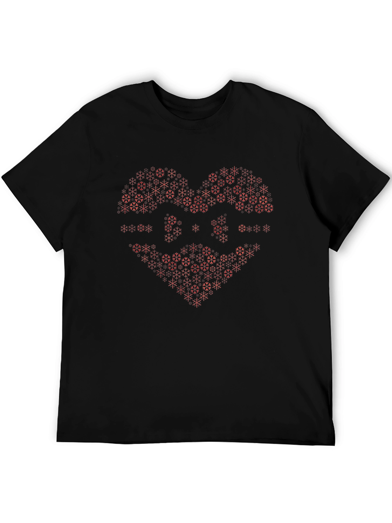 Geometric Heart Graphic Tee - Black