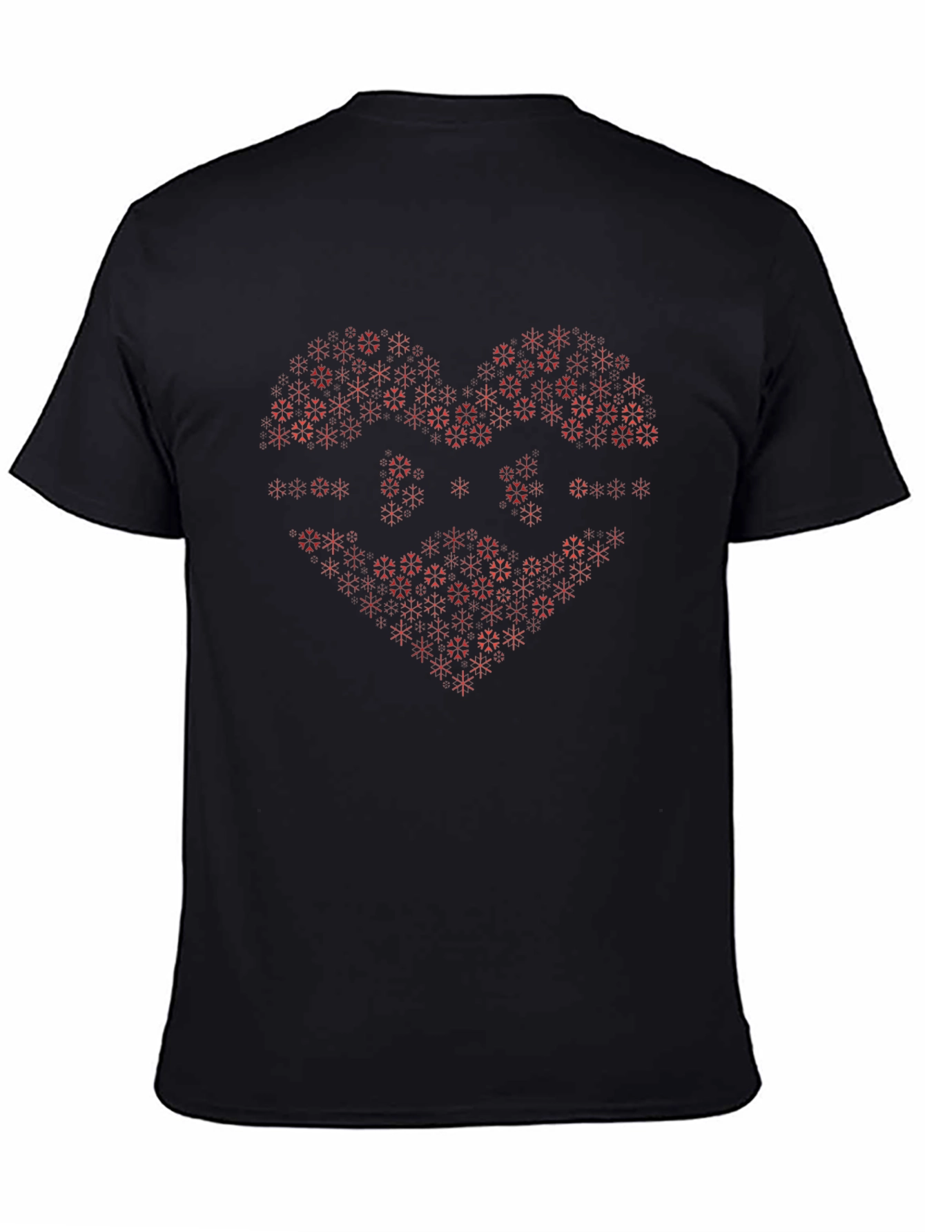 Geometric Heart Graphic Tee - Black