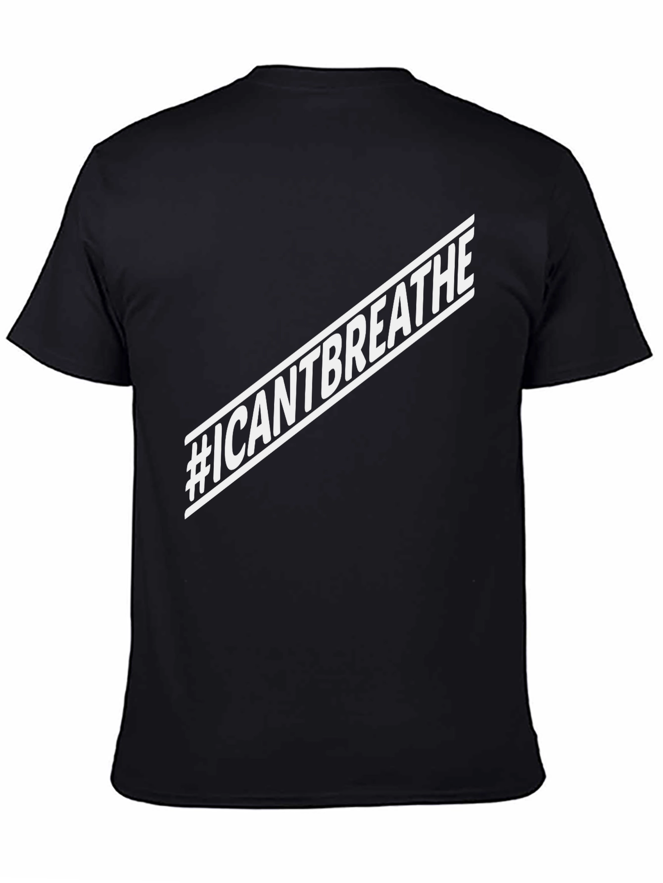 #ICANTBREATHE Graphic Print Black Crew Neck T-Shirt