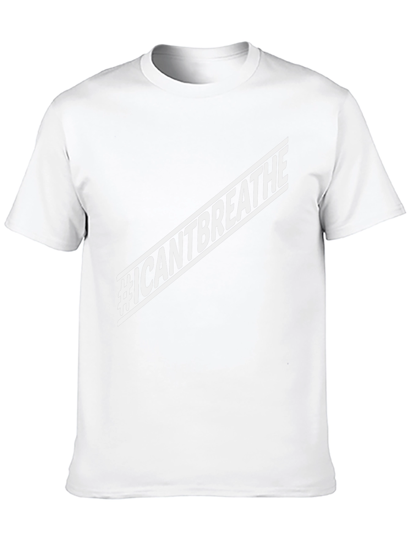#ICANTBREATHE Graphic Print Black Crew Neck T-Shirt