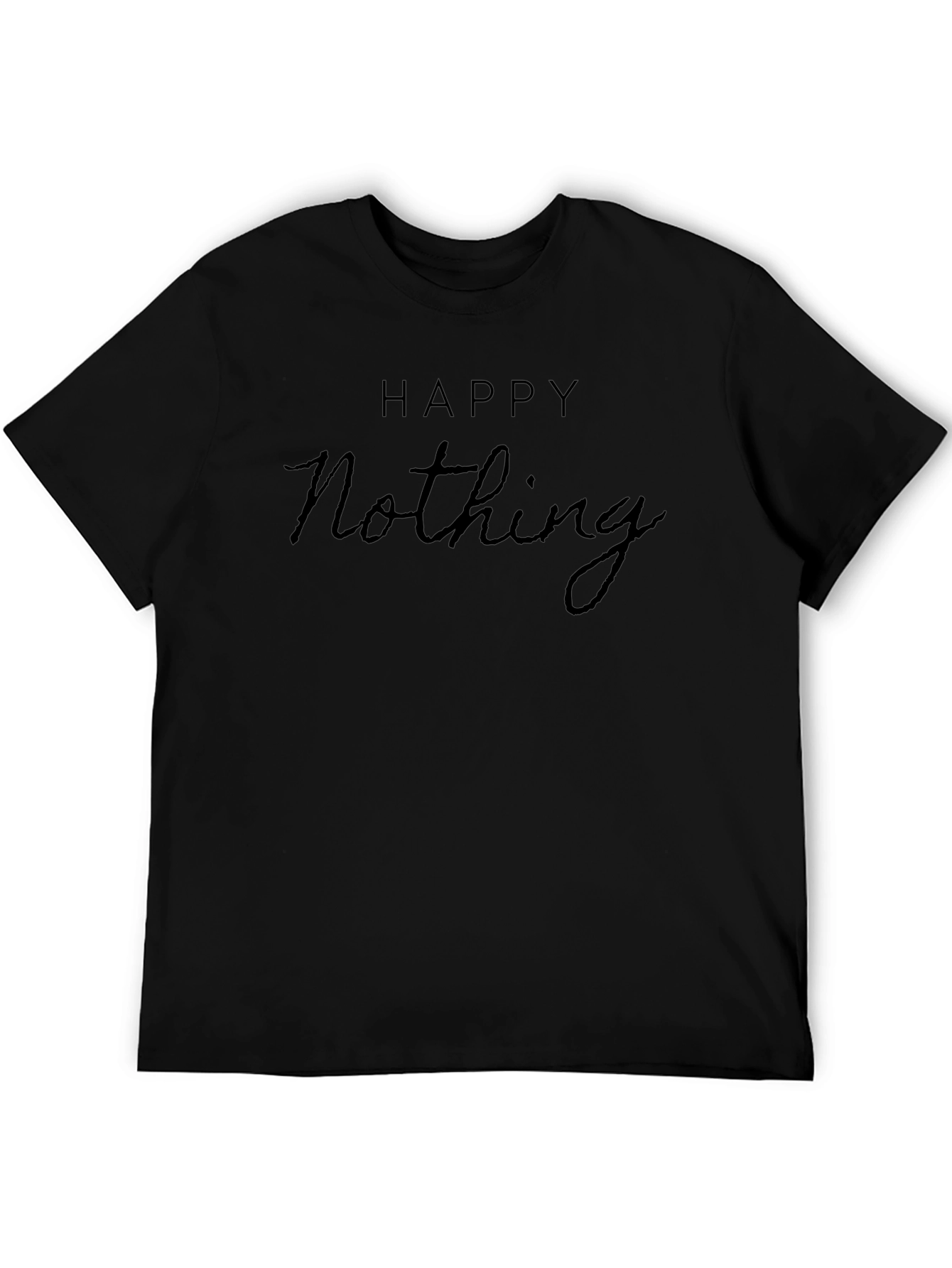 Happy Nothing Black T-Shirt - Comfortable Casual Wear
