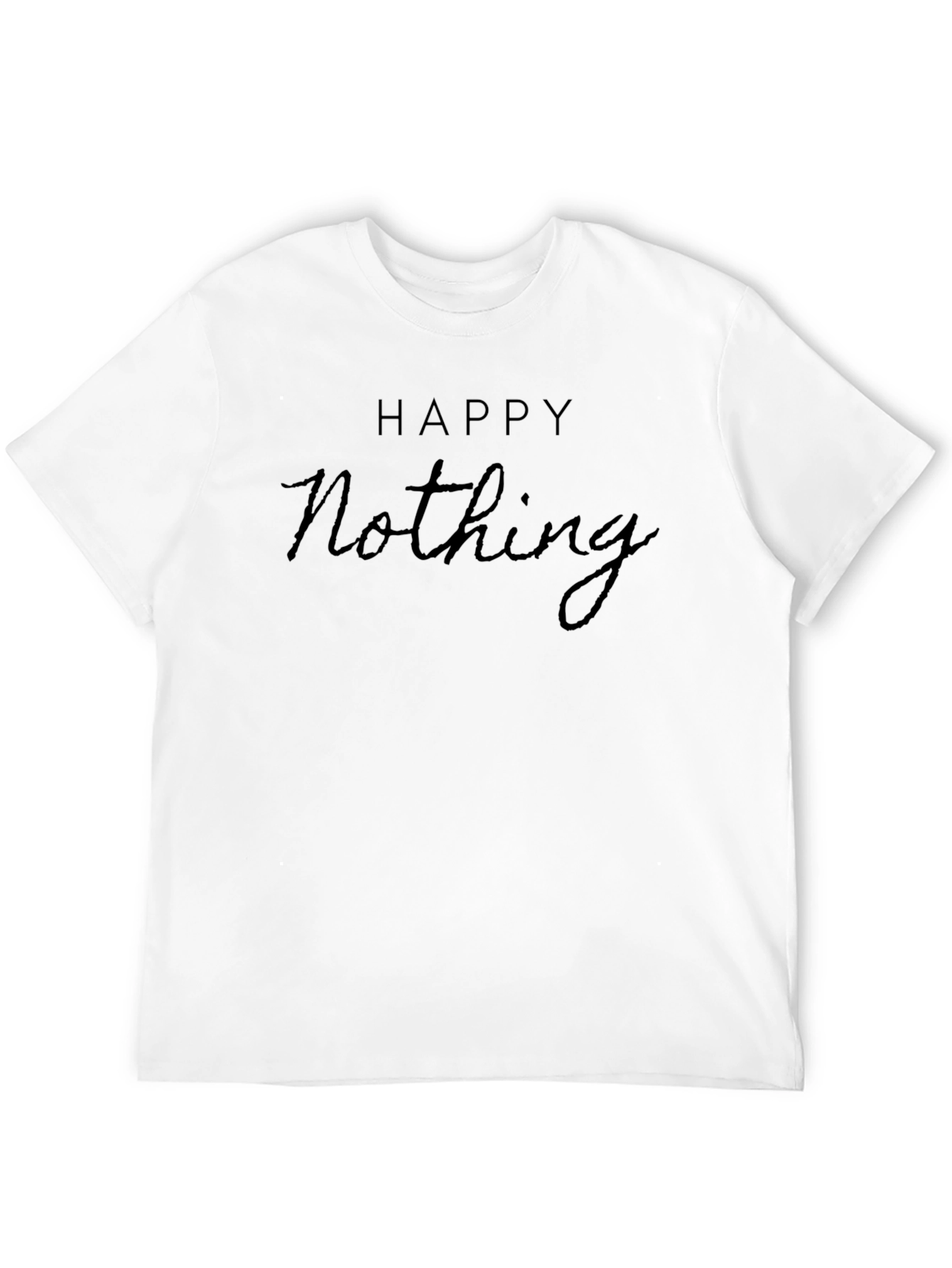 Happy Nothing Black T-Shirt - Comfortable Casual Wear