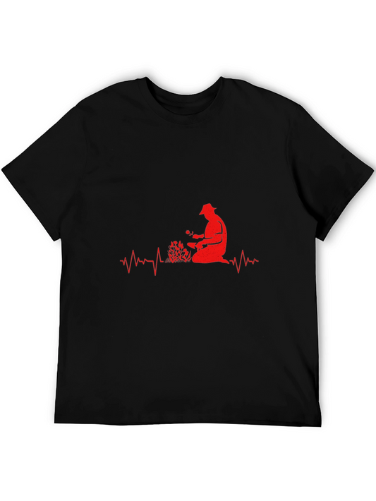 Gardener Heartbeat T-Shirt - Black Graphic Tee