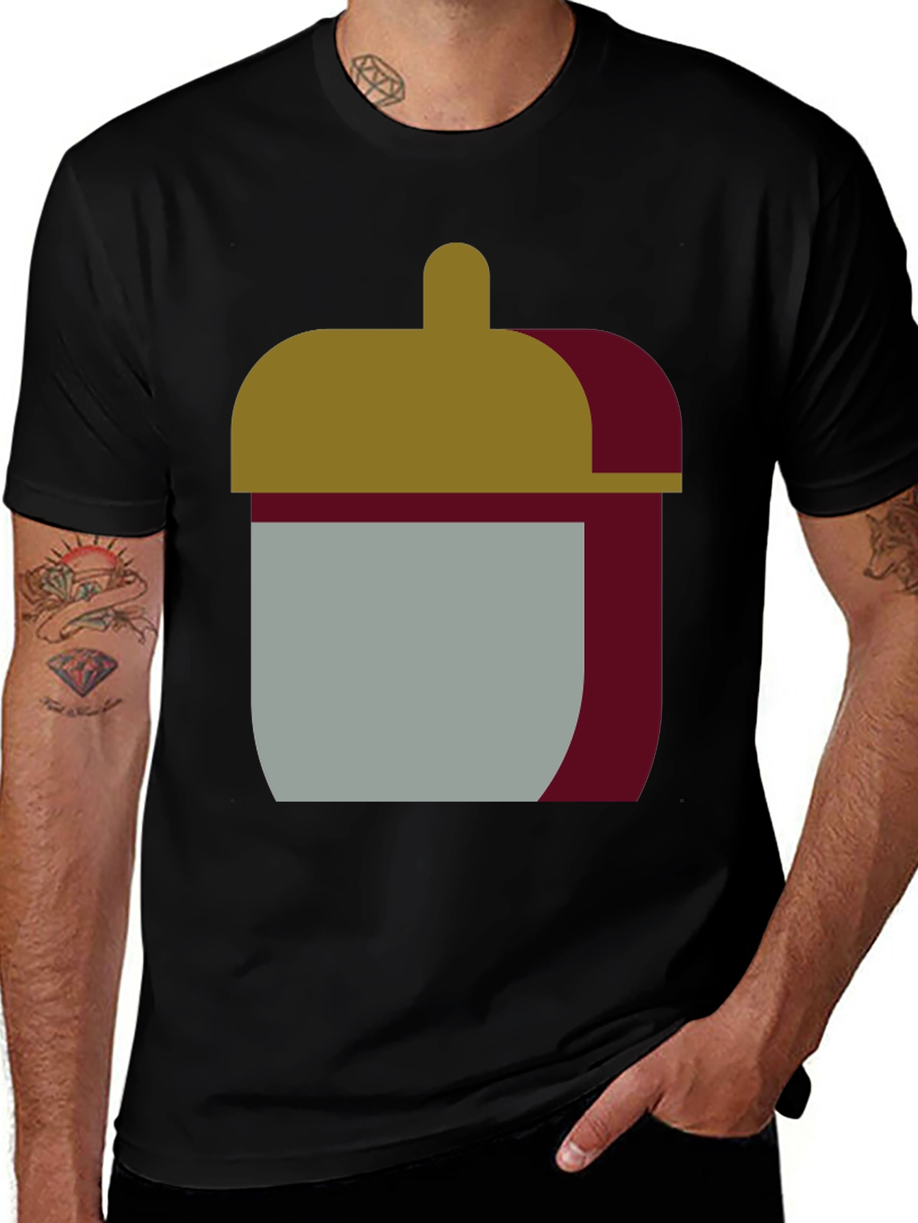 Abstract Jar Graphic Tee - Stylish Comfort