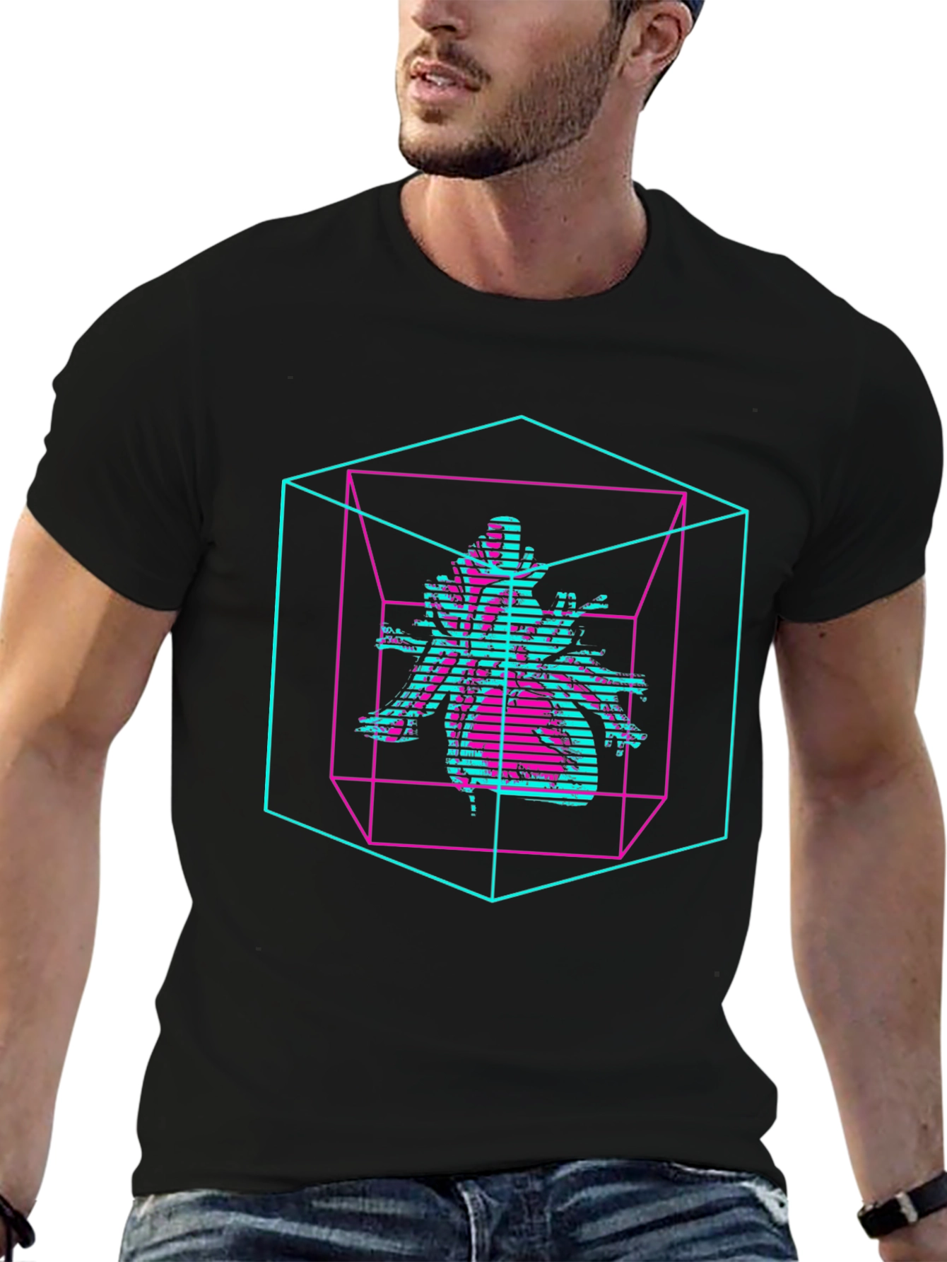Abstract Graphic Tee - Cyberpunk Style T-Shirt
