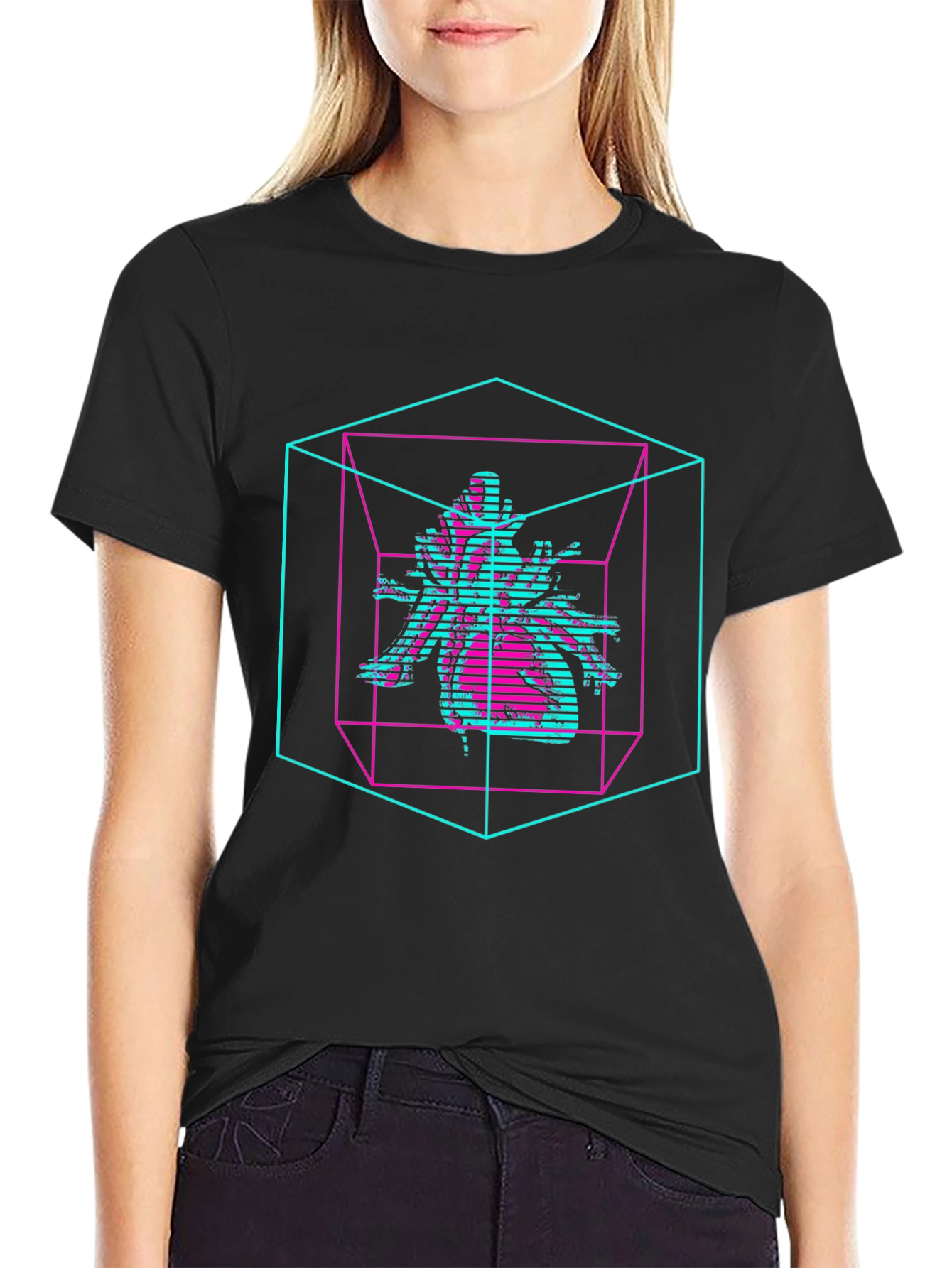 Abstract Graphic Tee - Cyberpunk Style T-Shirt