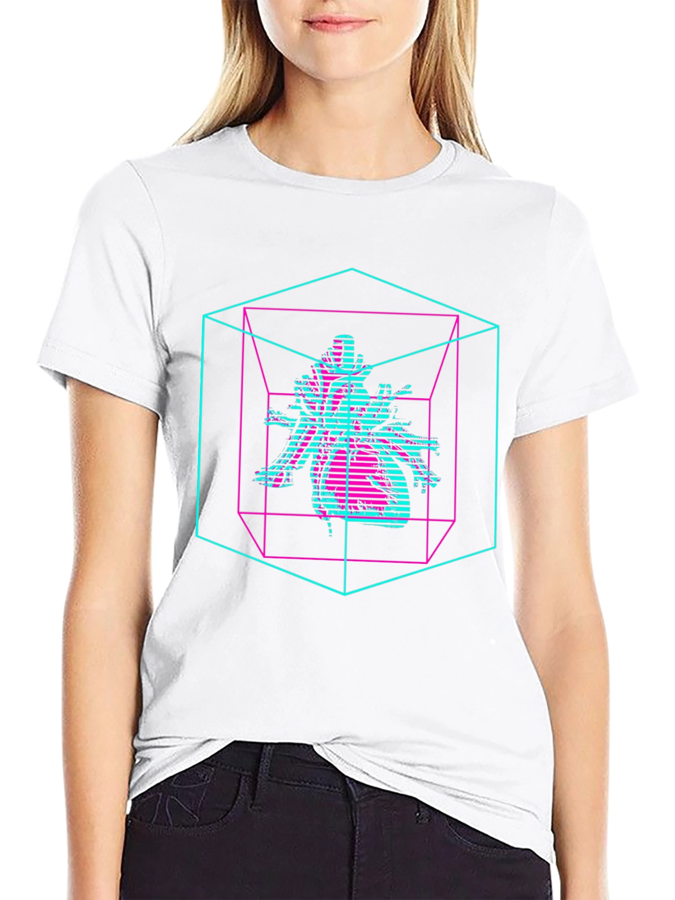 Abstract Graphic Tee - Cyberpunk Style T-Shirt