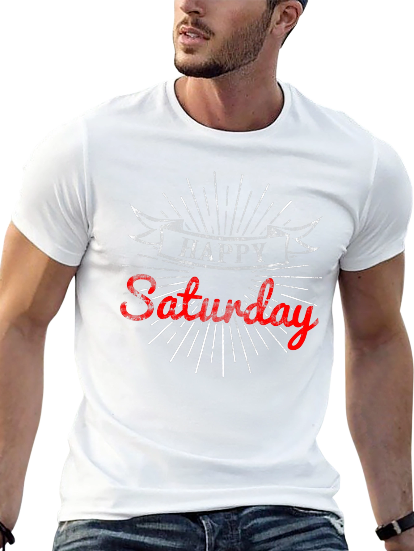 Happy Saturday Graphic Tee - Black