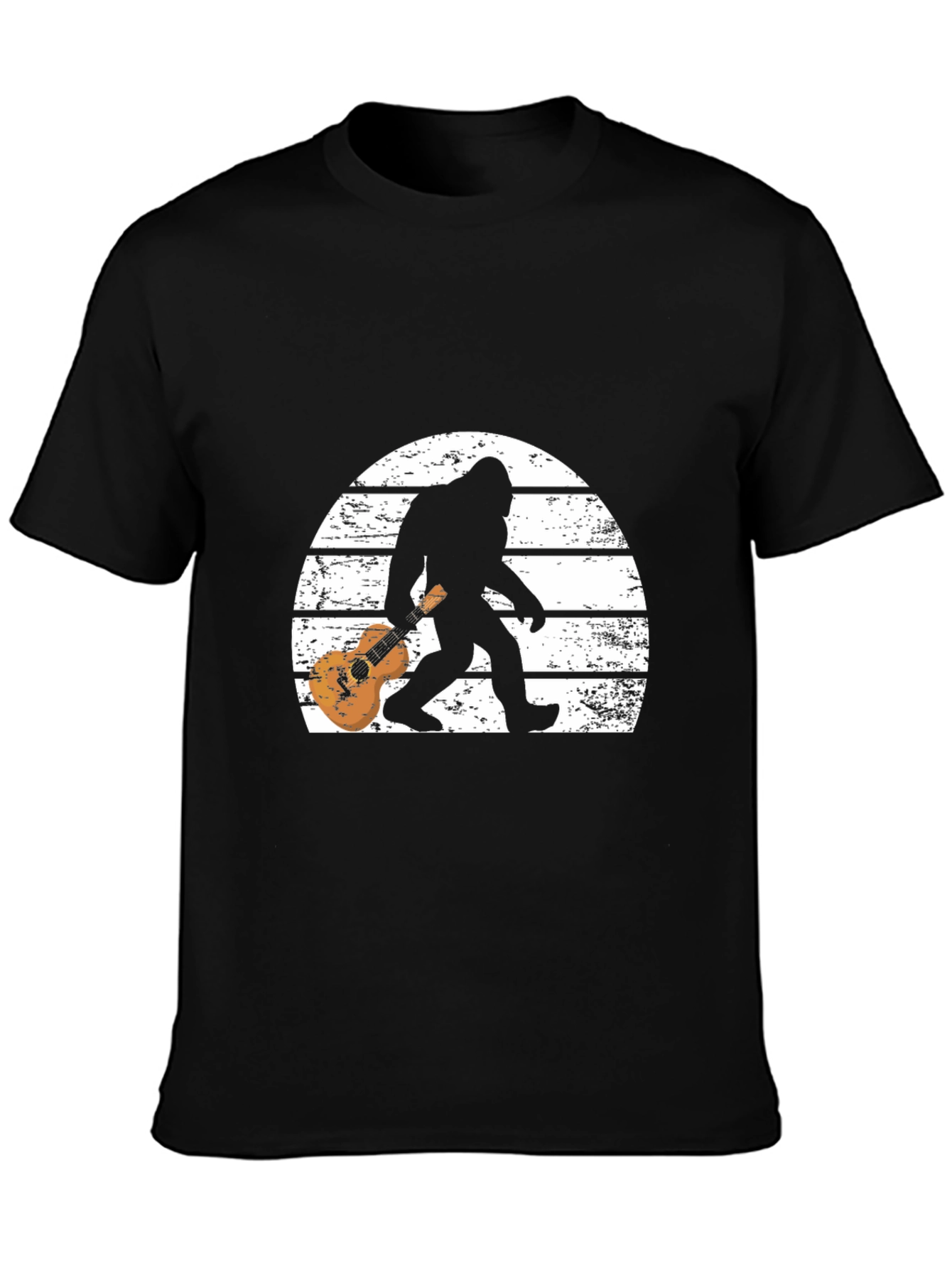 Sasquatch Guitar Sunset Graphic Tee
