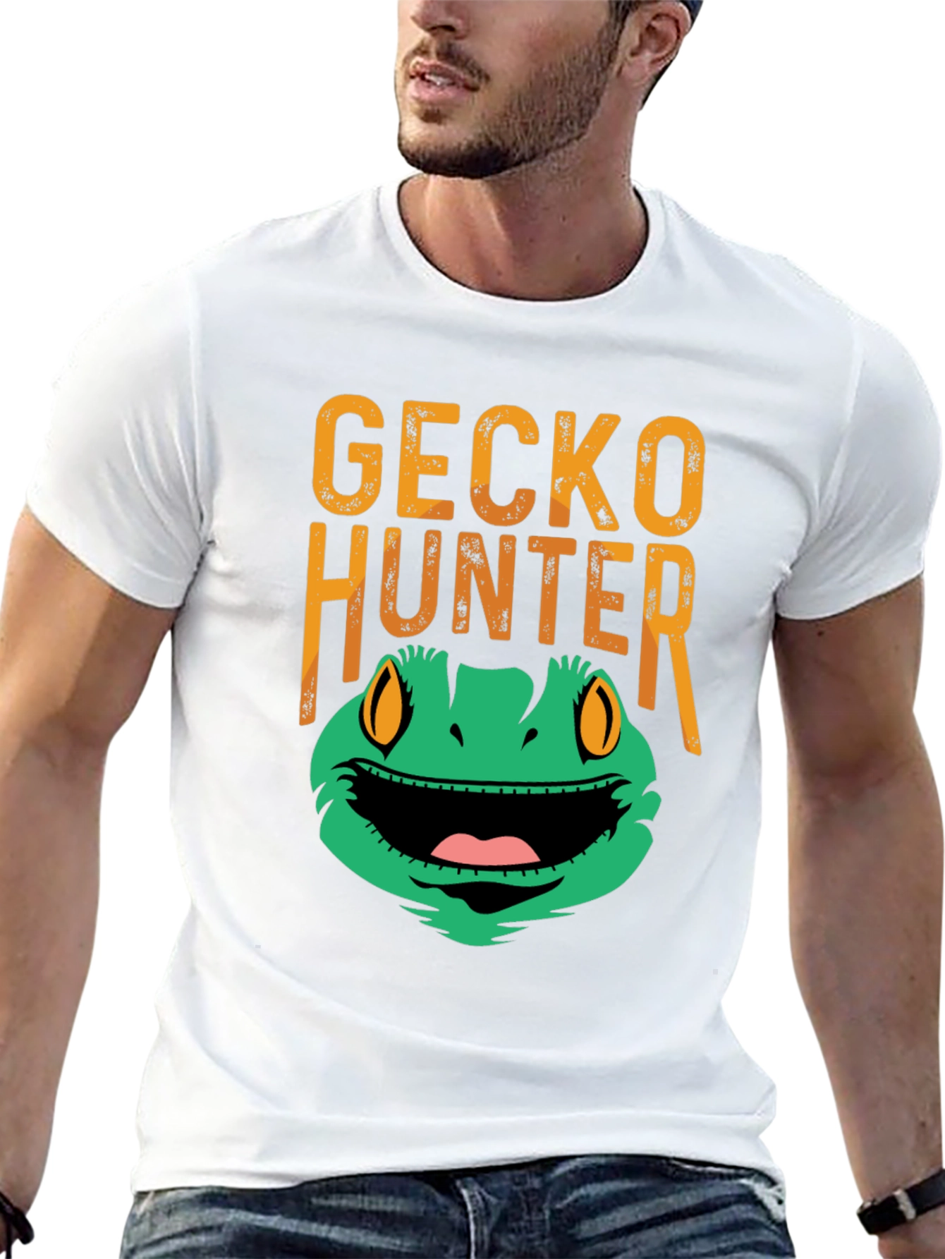 Gecko Hunter Funny Graphic Tee