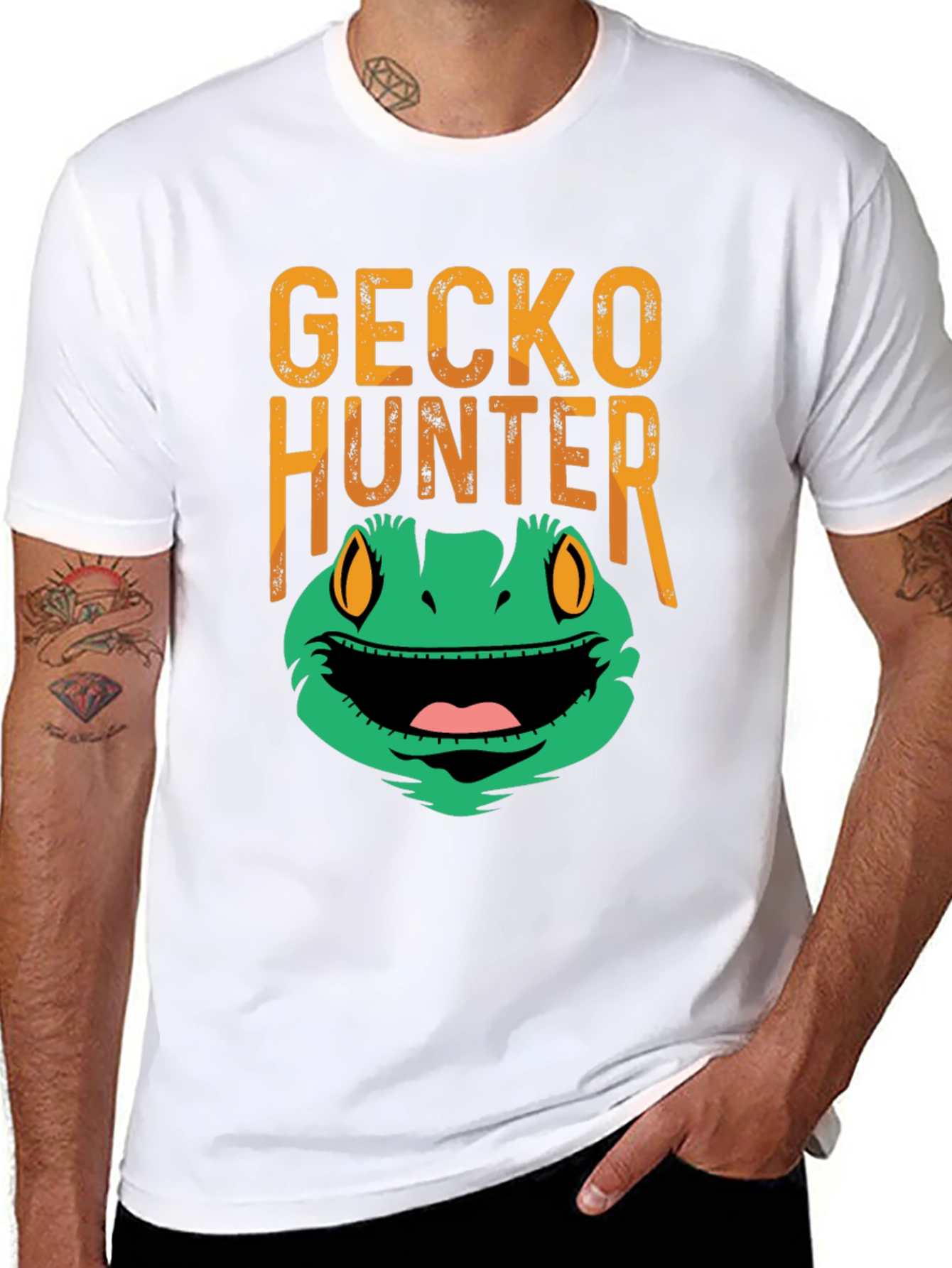 Gecko Hunter Funny Graphic Tee