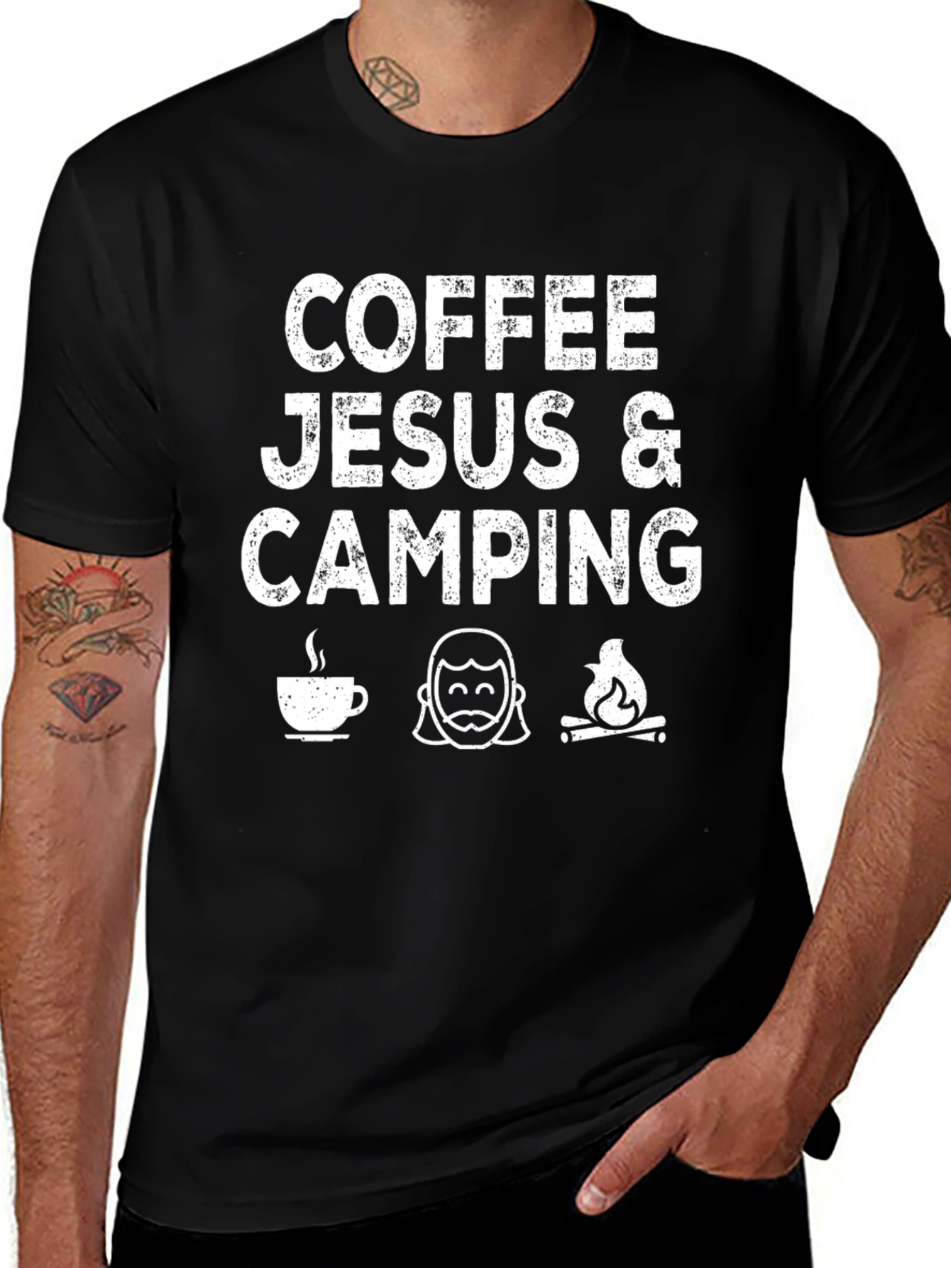 Coffee Jesus & Camping Graphic Tee