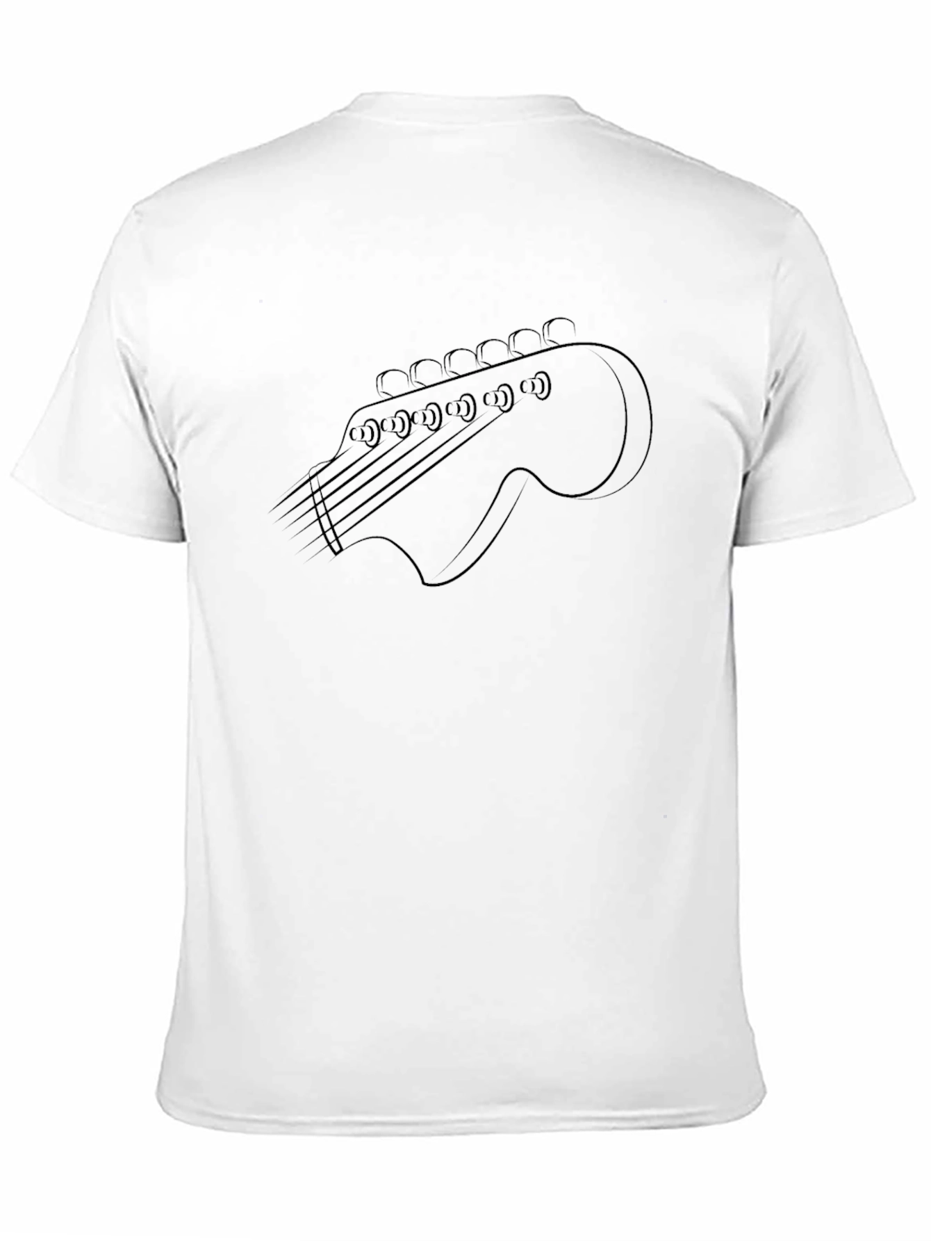 Guitar Headstock Graphic Tee - Black Cotton T-Shirt