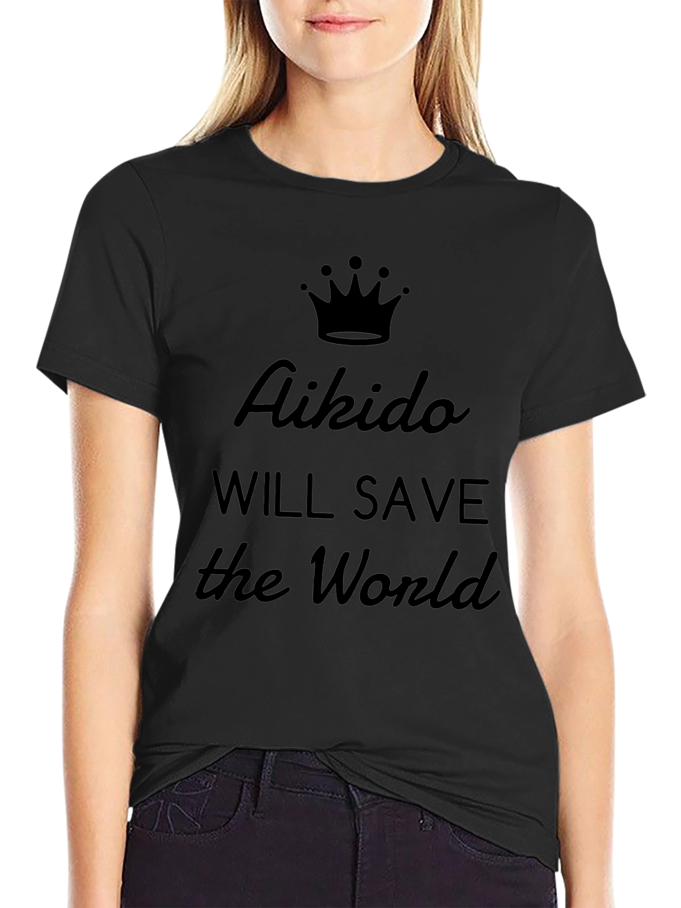 Aikido Will Save the World Black T-Shirt