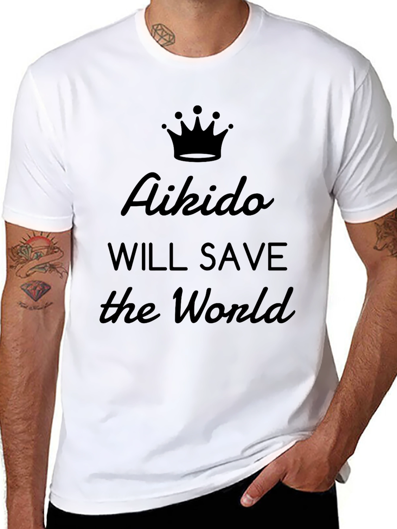 Aikido Will Save the World Black T-Shirt