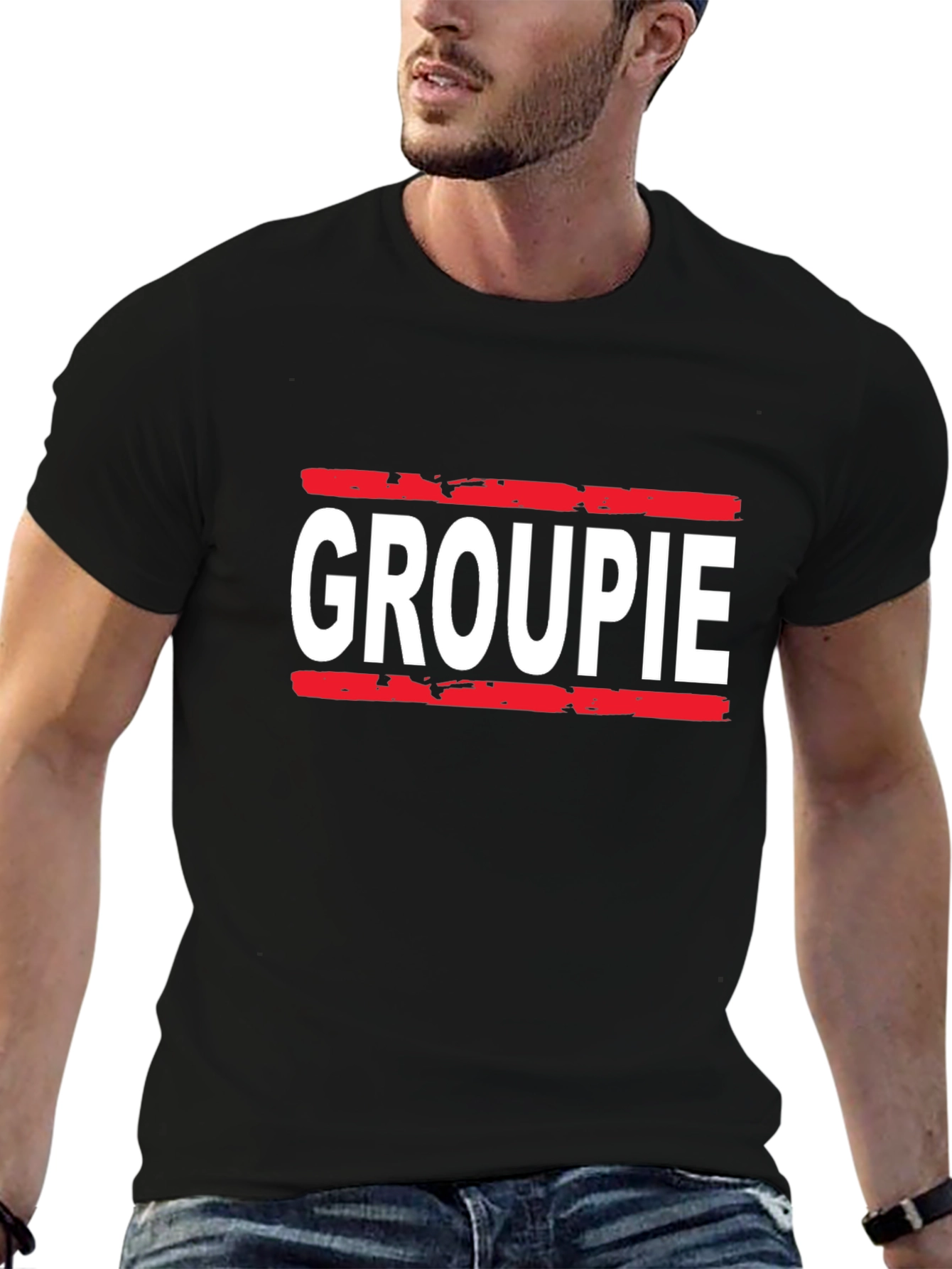 Groupie Graphic Tee - Black Cotton T-Shirt