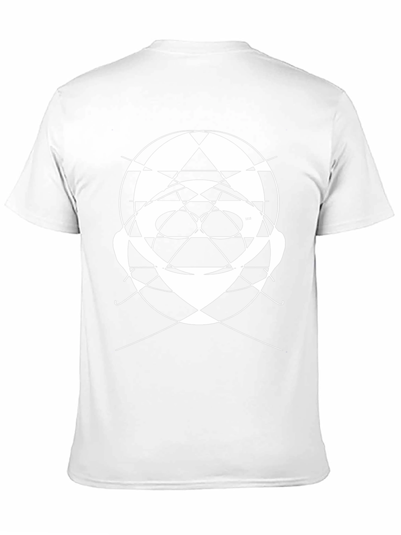 Abstract Geometric Face Graphic Tee - Black