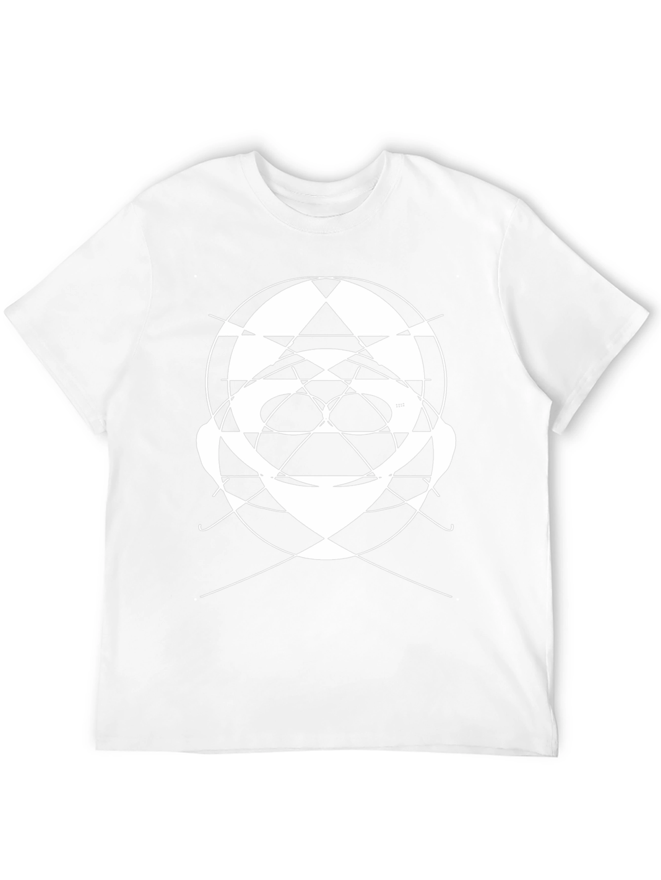 Abstract Geometric Face Graphic Tee - Black
