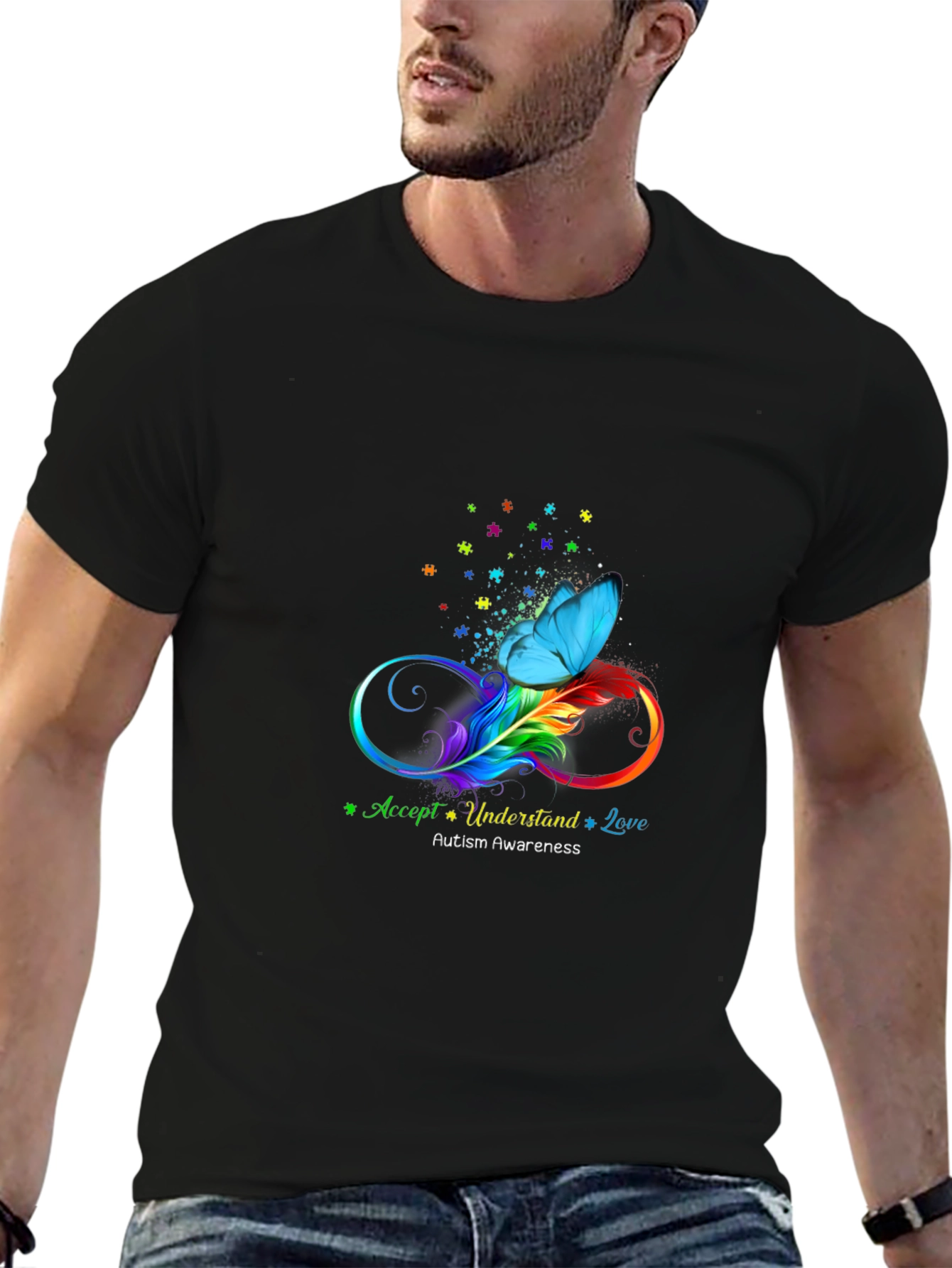 Autism Awareness T-Shirt Accept Understand Love Butterfly