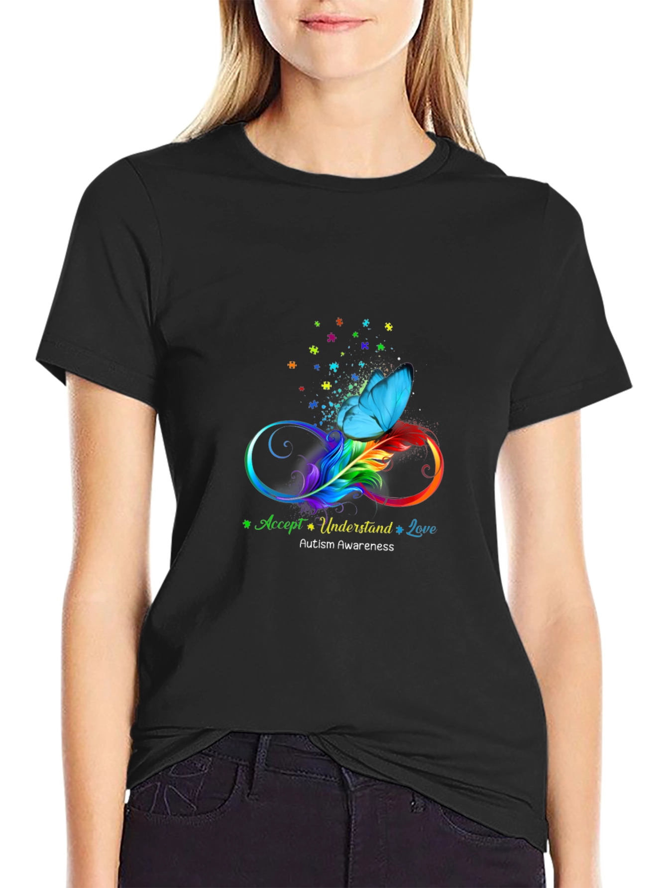 Autism Awareness T-Shirt Accept Understand Love Butterfly