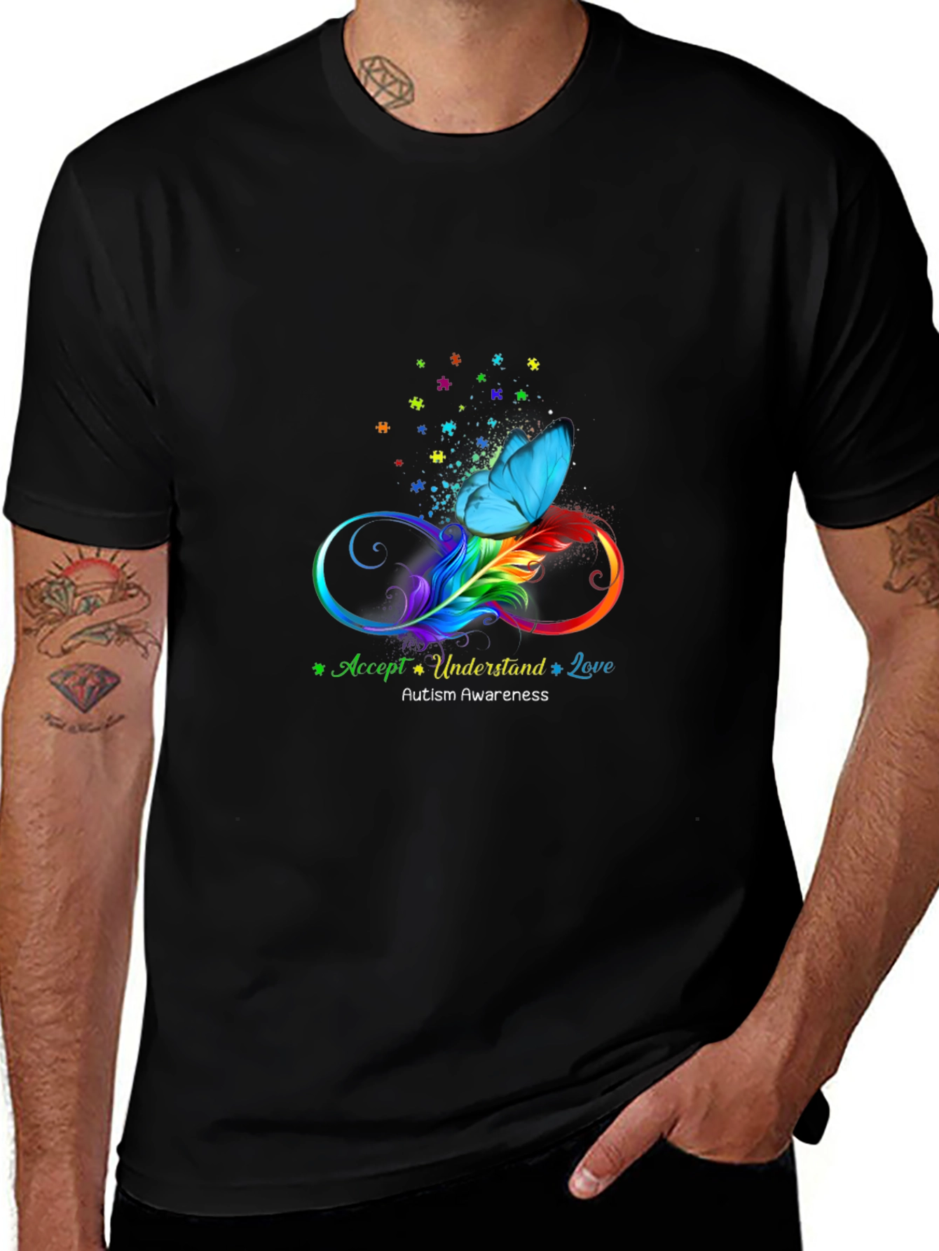 Autism Awareness T-Shirt Accept Understand Love Butterfly