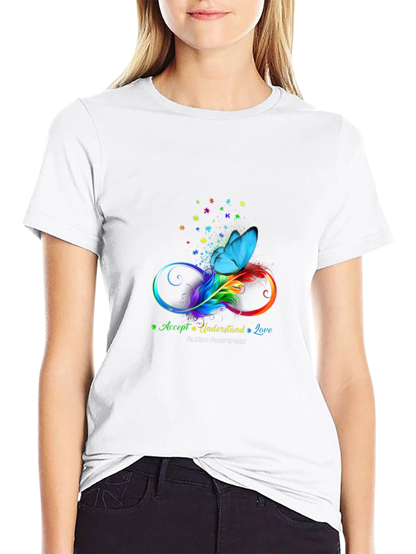 Autism Awareness T-Shirt Accept Understand Love Butterfly