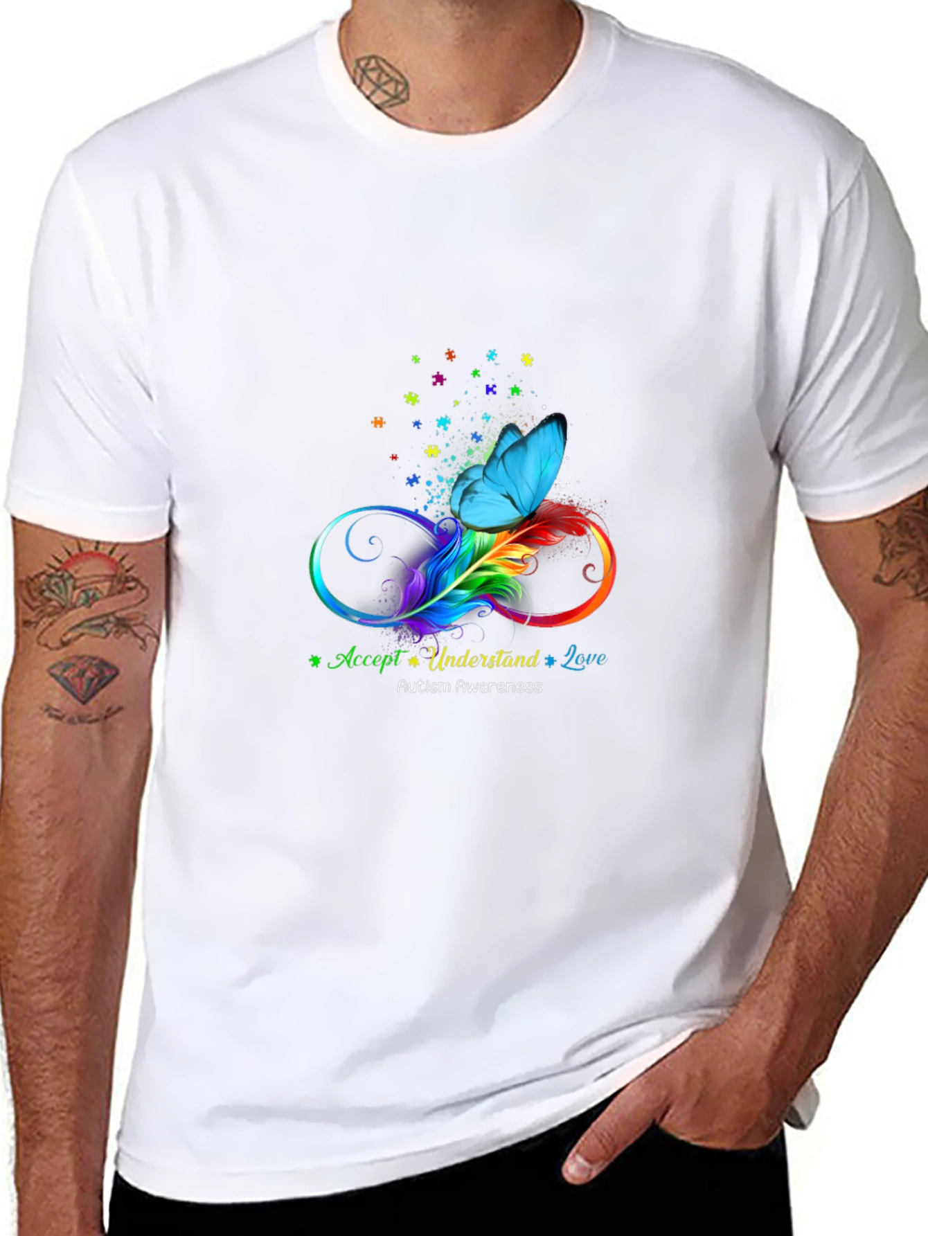 Autism Awareness T-Shirt Accept Understand Love Butterfly