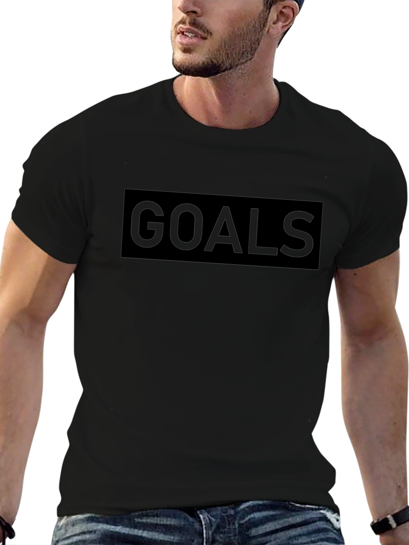 Goals Black Graphic Tee Shirt