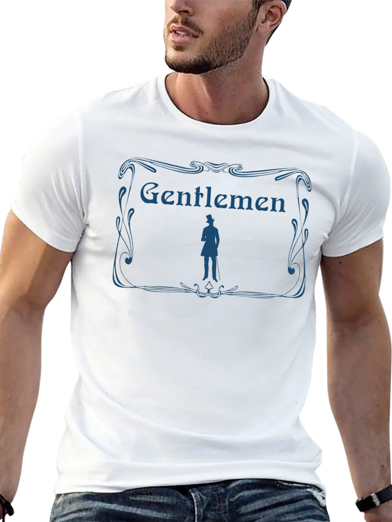 Gentlemen Graphic Print Crew Neck T-Shirt