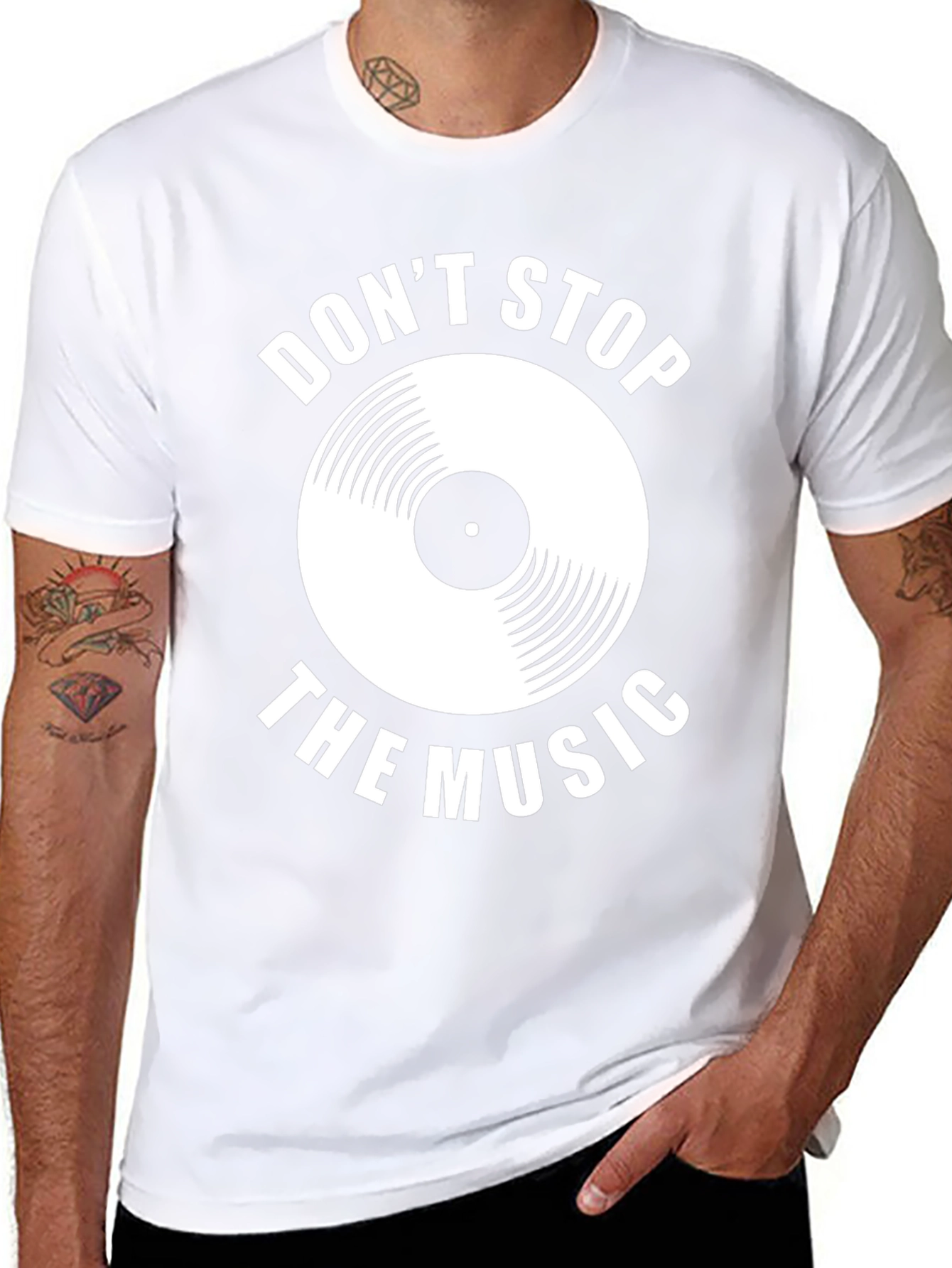 Dont Stop the Music Graphic Tee - Black