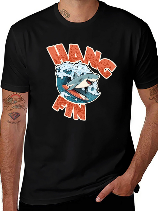 Hang Fin Shark Surfing T-Shirt