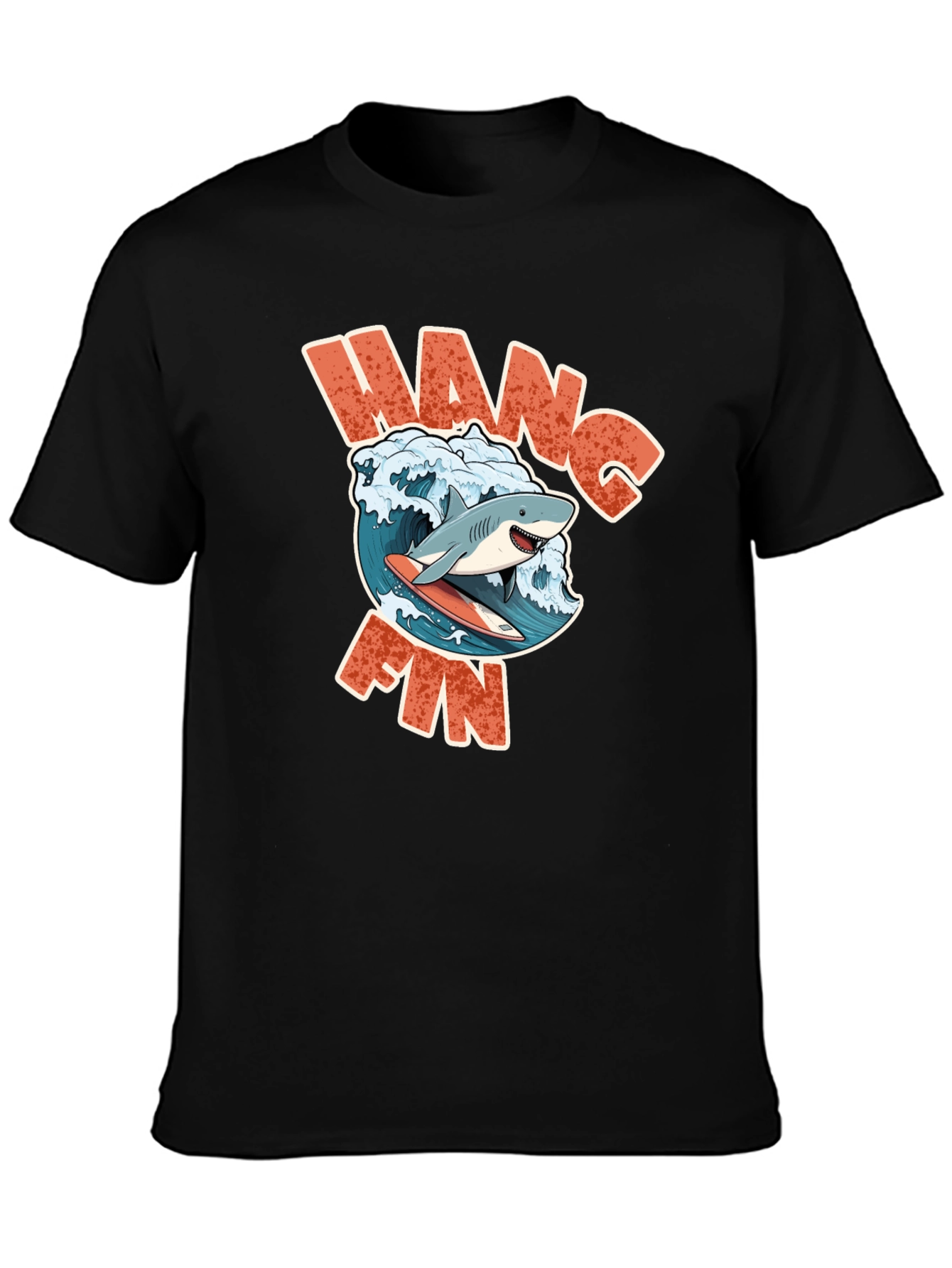 Hang Fin Shark Surfing T-Shirt